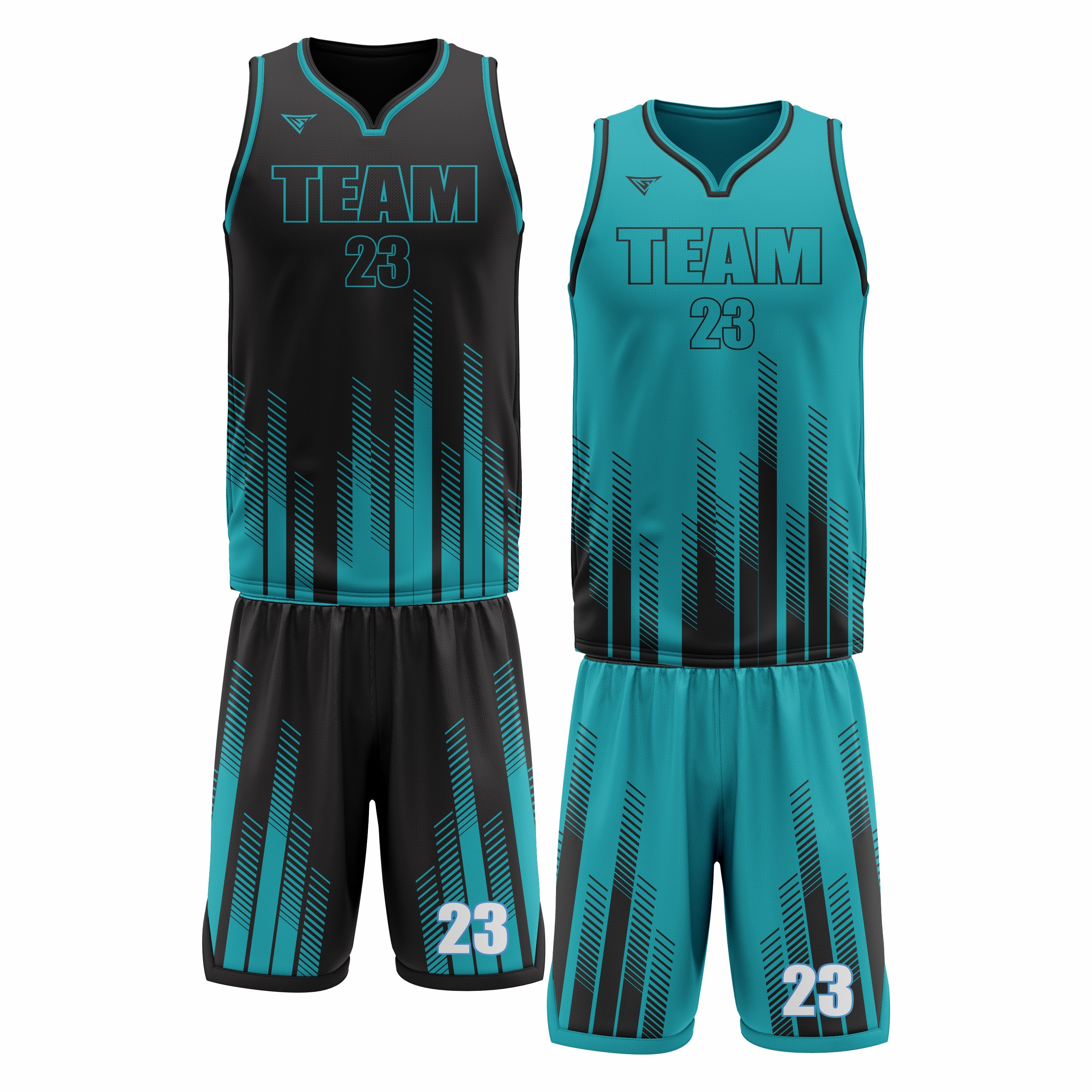 Custom Black Teal Double Side Basketball Uniform Set | Sports Custom Uniform