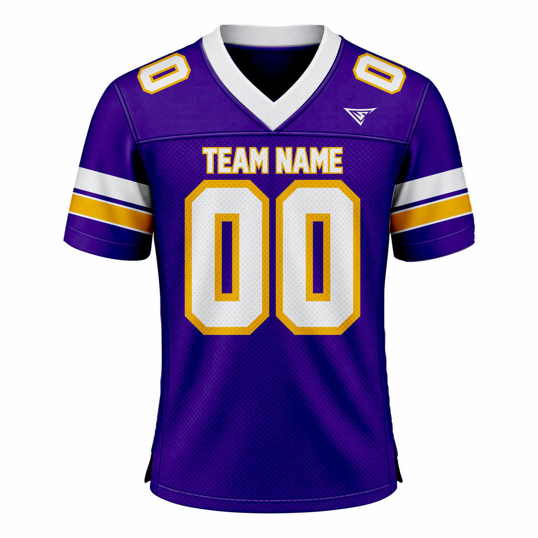 Custom Blue, White & Yellow American Football Fan Jersey