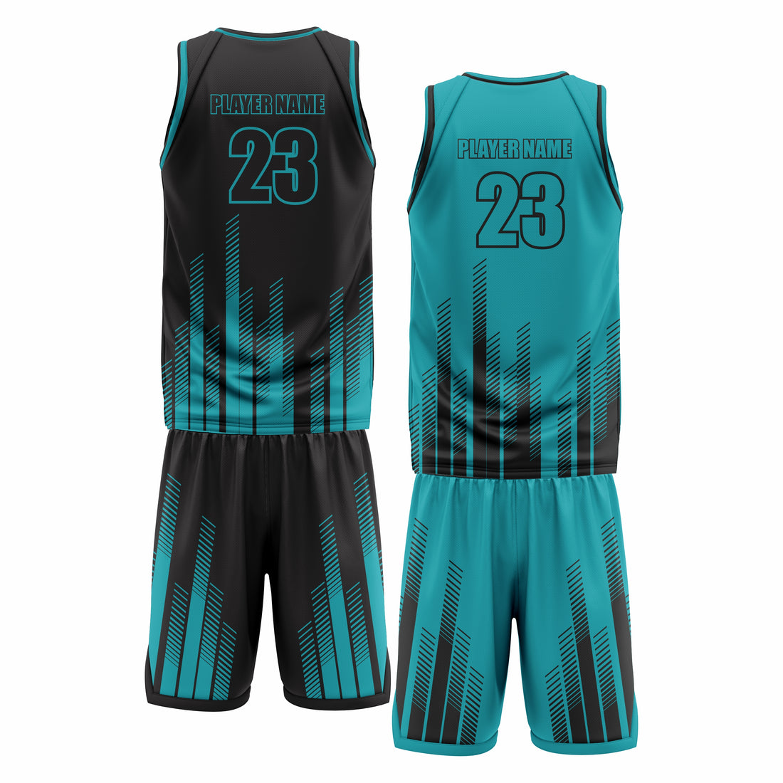 Custom Black Teal Double Side Basketball Uniform Set | Sports Custom Uniform