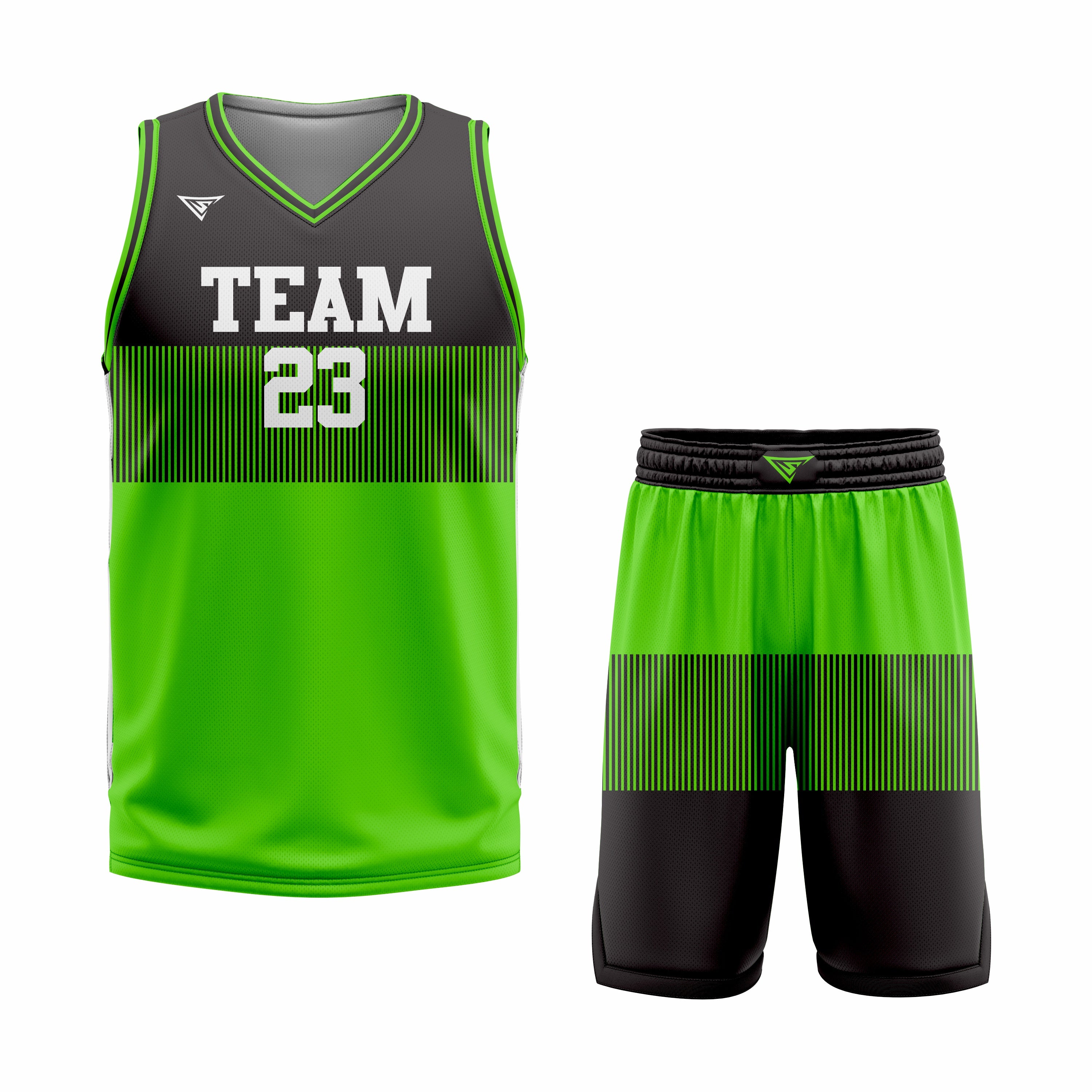 CUSTOM BLACK GREEN BASKETBALL UNIFORM