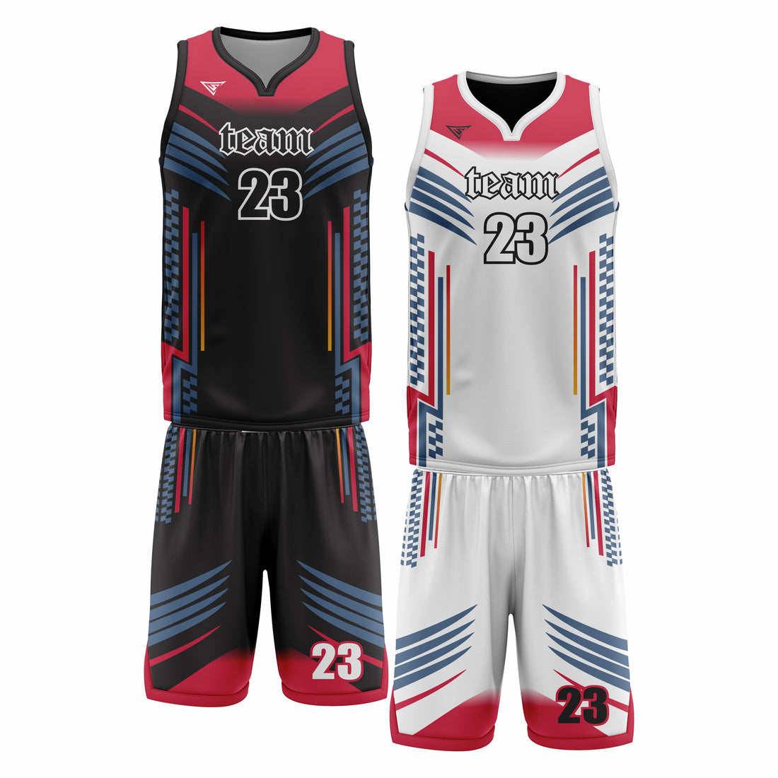 Custom Black Red White Double Side Basketball Uniform Set | Sports Custom Uniform