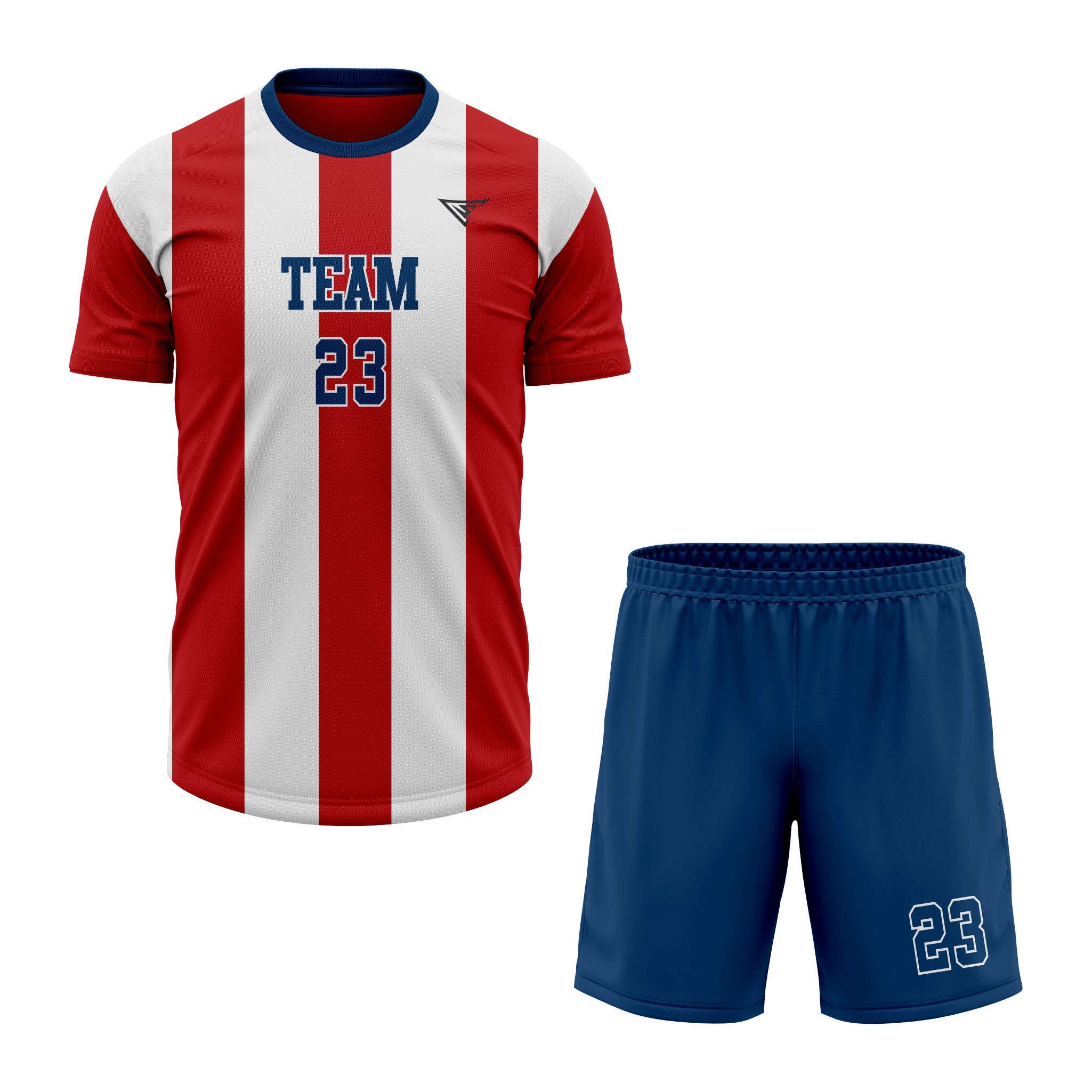 Custom Red, Blue & White Sublimation Soccer Uniform