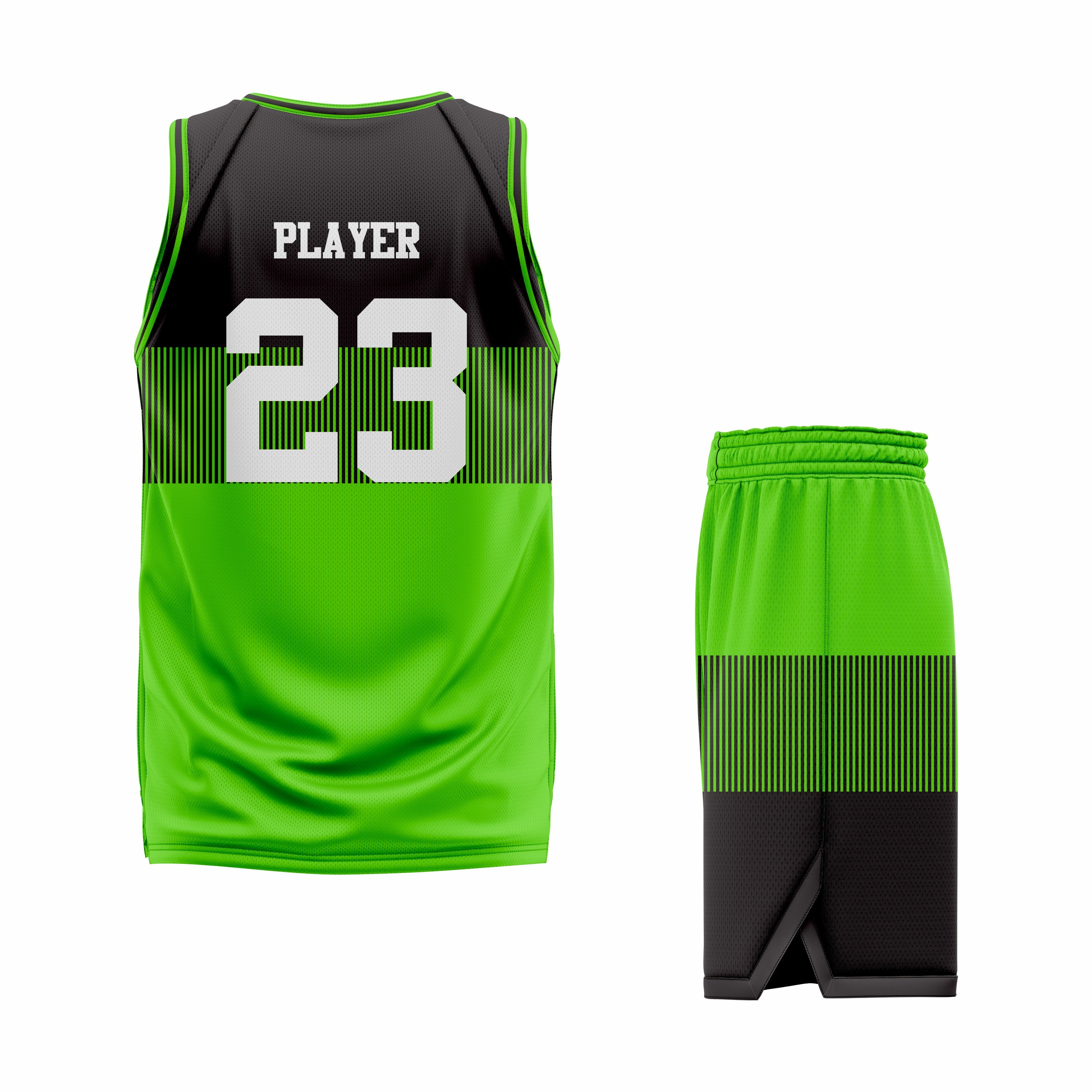 CUSTOM BLACK GREEN BASKETBALL UNIFORM