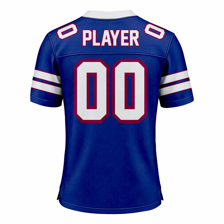 Custom Blue & White American Football Fan Jersey