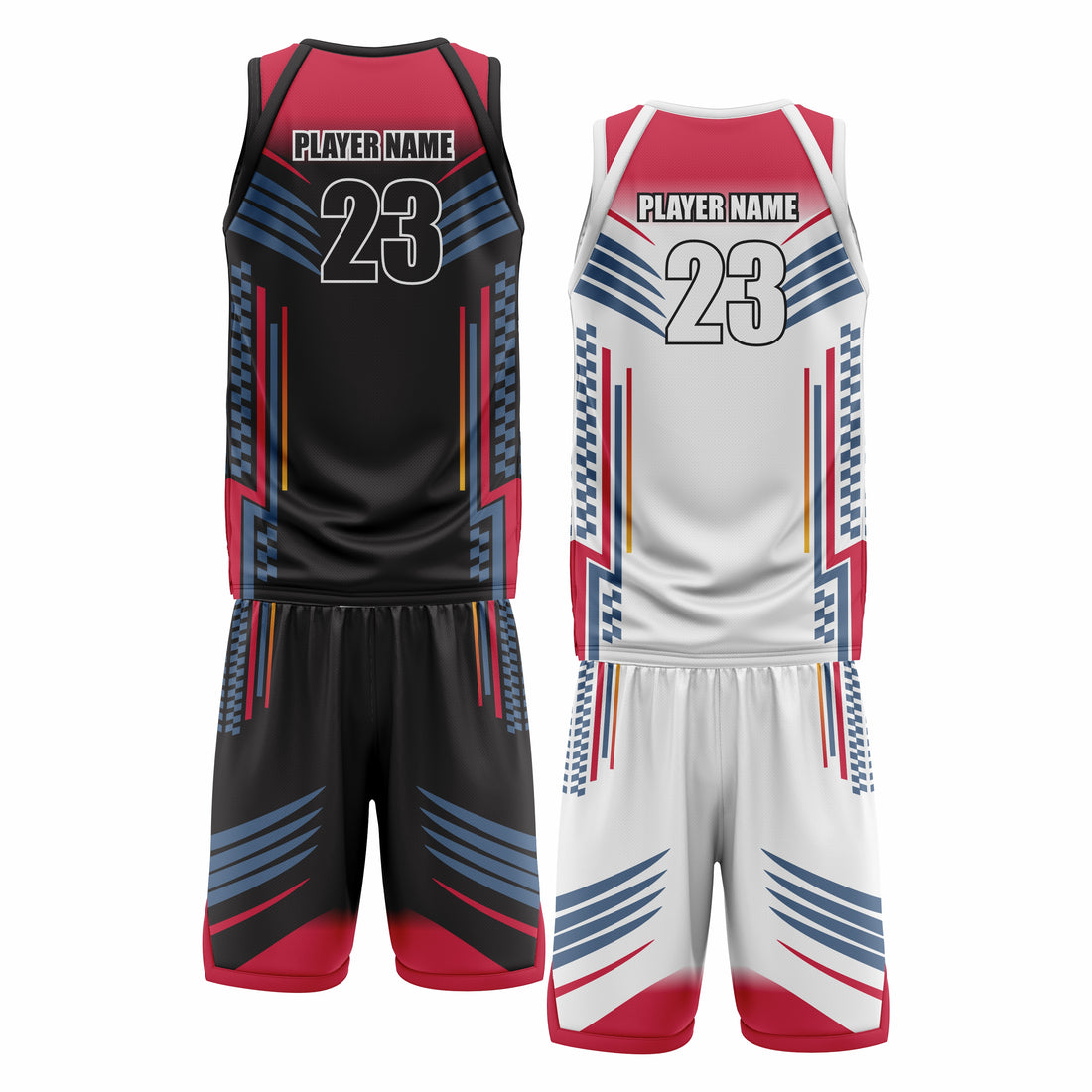 Custom Black Red White Double Side Basketball Uniform Set | Sports Custom Uniform