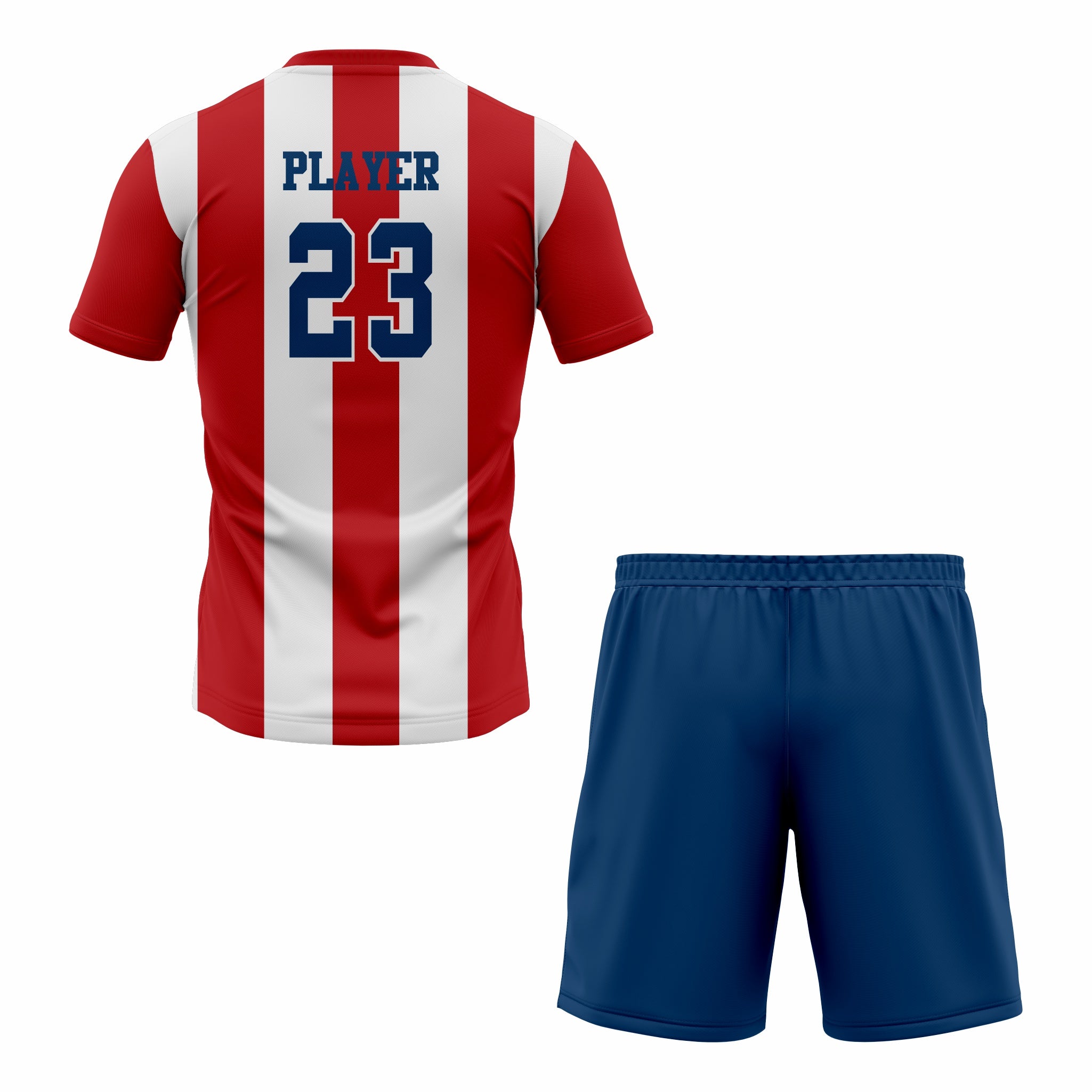 Custom Red, Blue & White Sublimation Soccer Uniform