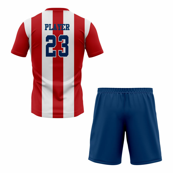 Custom Red, Blue & White Sublimation Soccer Uniform