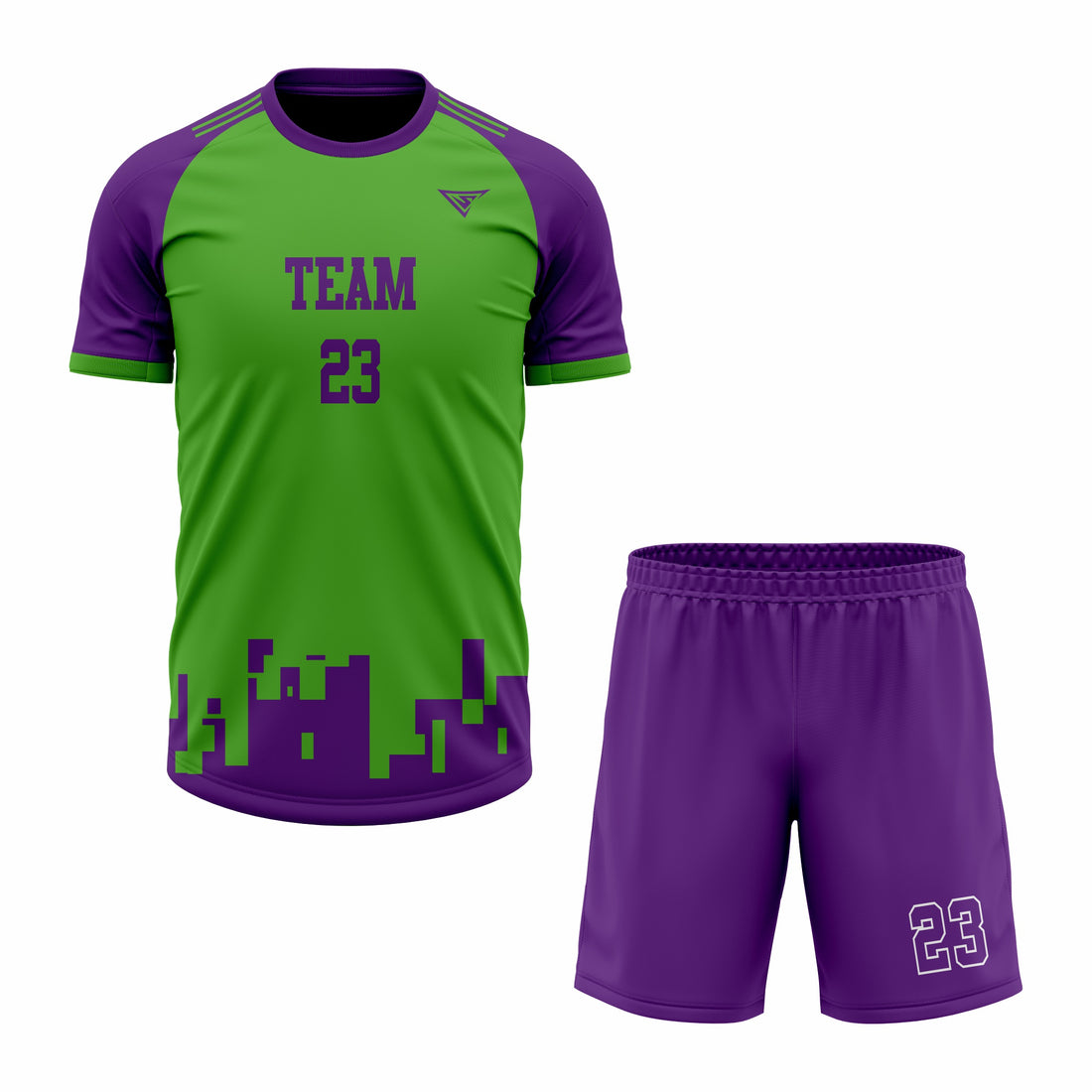 Custom Blue & Green Sublimation Soccer Uniform