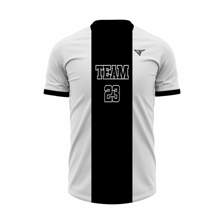 Custom White & Black Sublimation Soccer Jersey