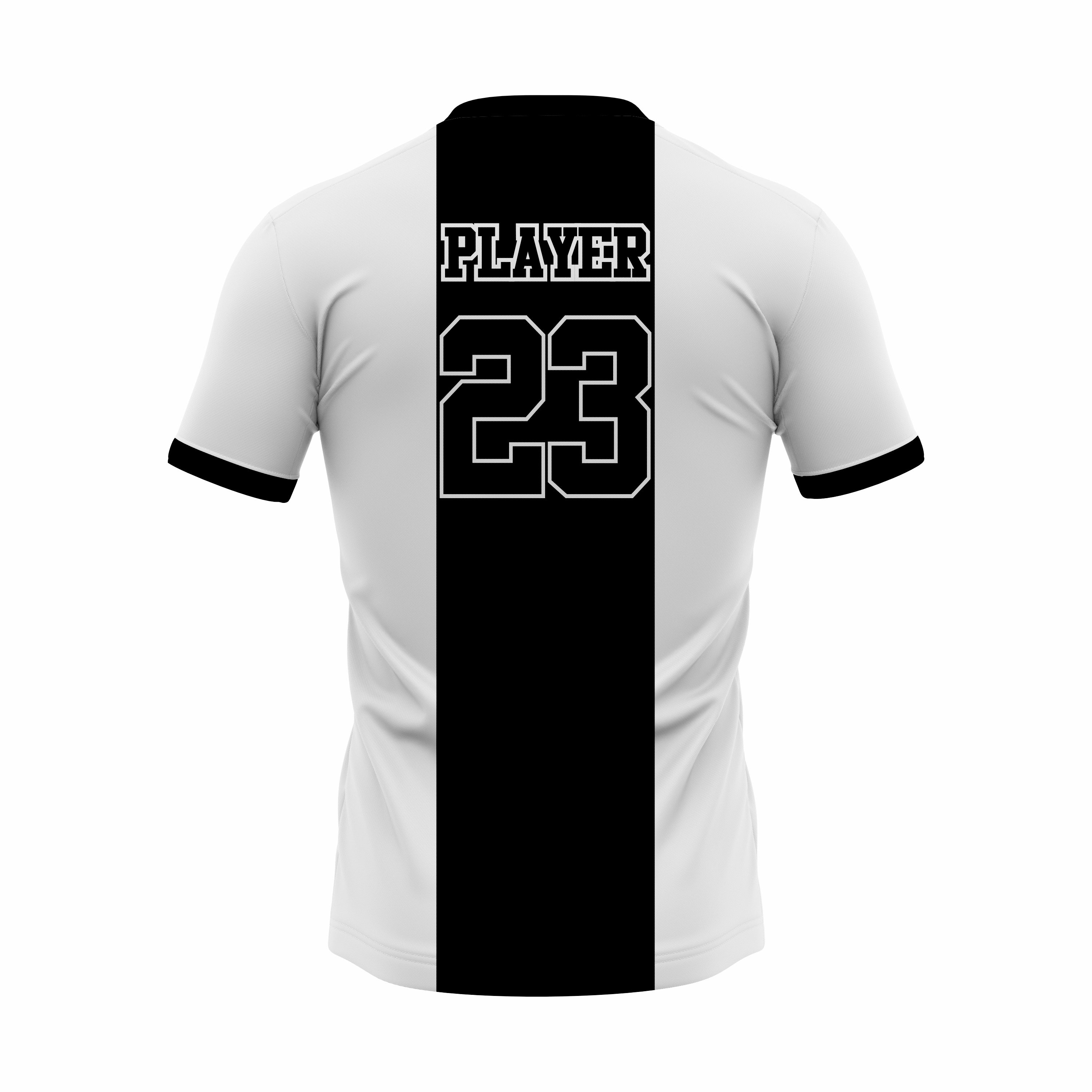 Custom White & Black Sublimation Soccer Jersey