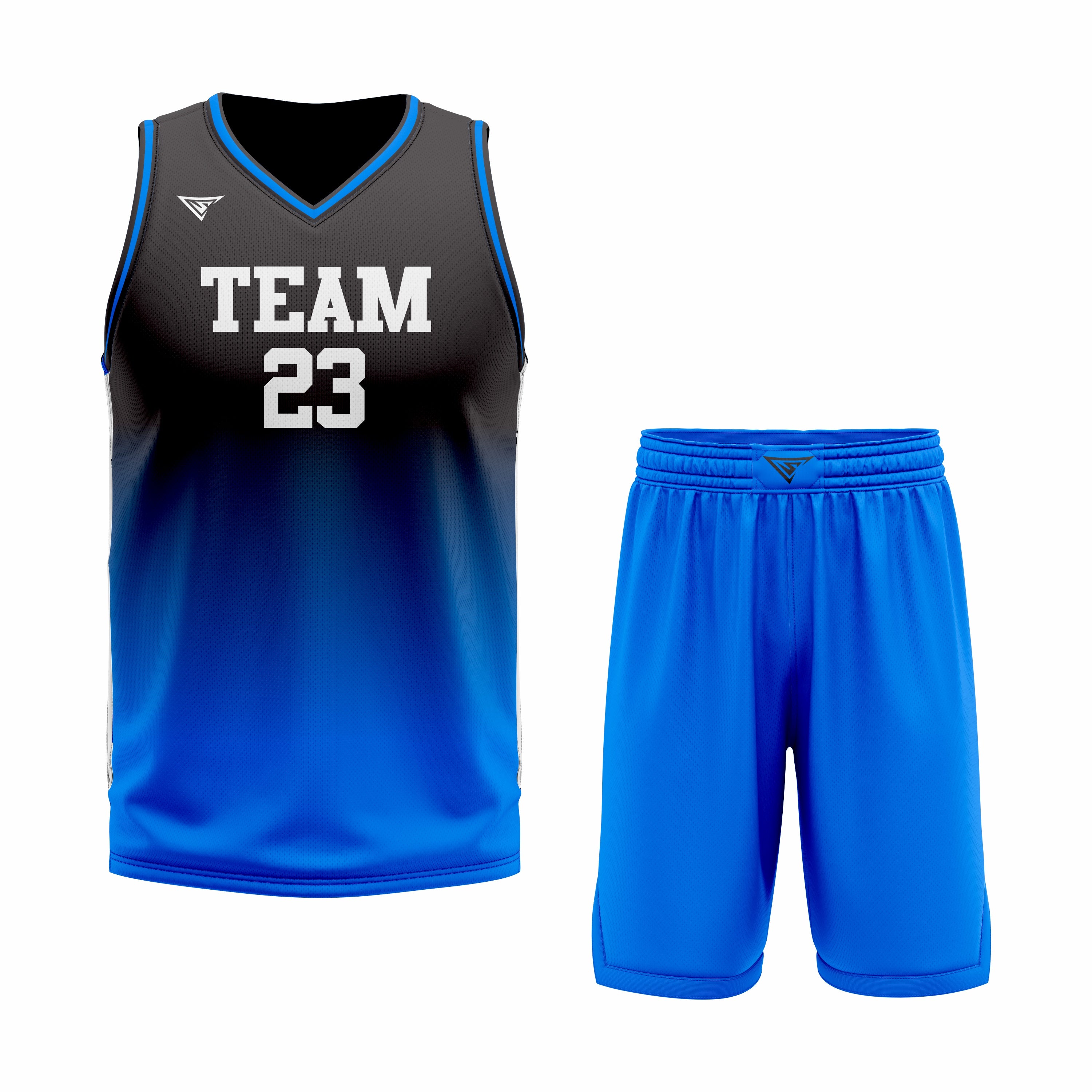 CUSTOM BLUE BLACK BASKETBALL UNIFORM