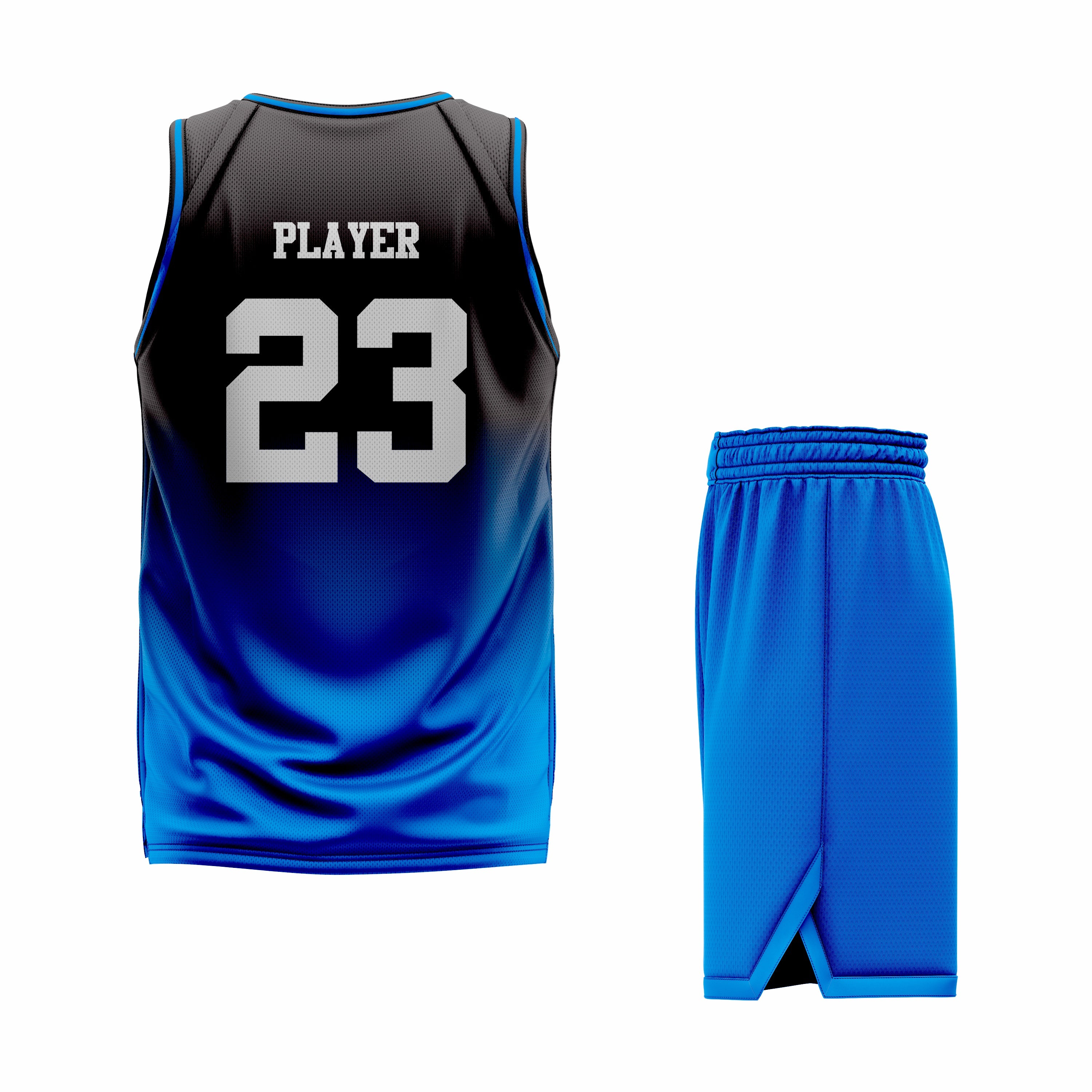 CUSTOM BLUE BLACK BASKETBALL UNIFORM