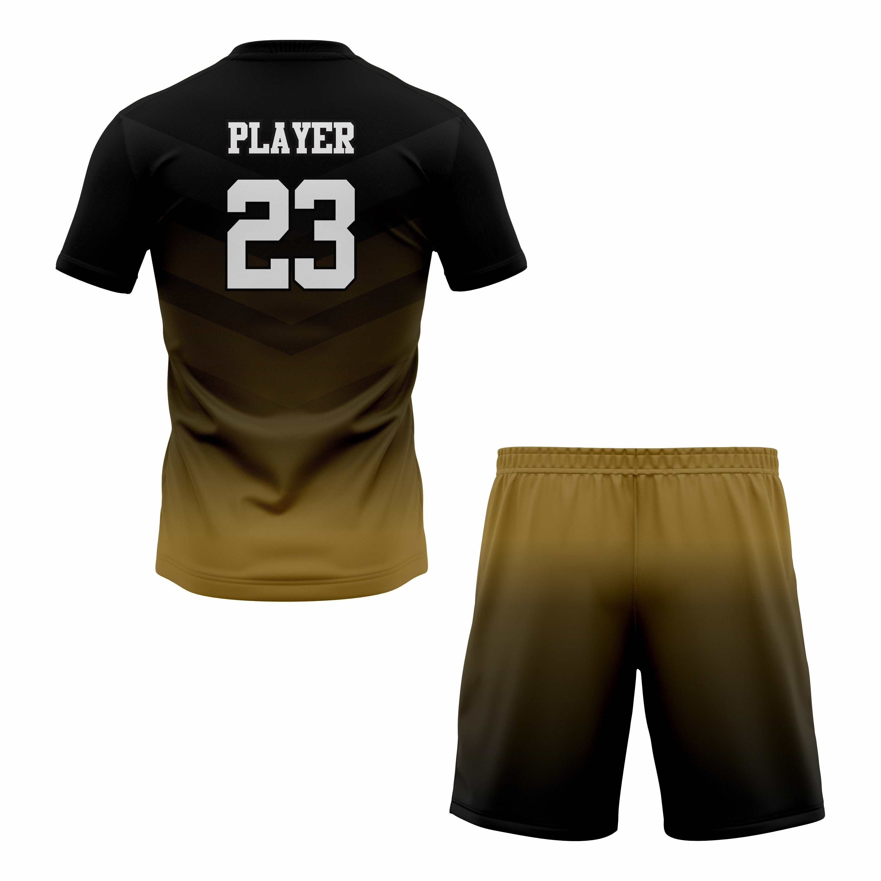CUSTOM MUSTARD BLACK SOCCER UNIFORM