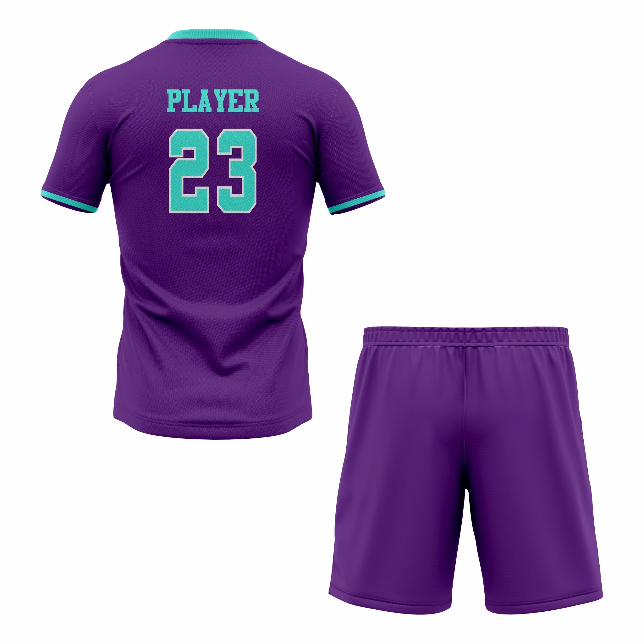 Custom Maroon & Cyan Sublimation Soccer Uniform