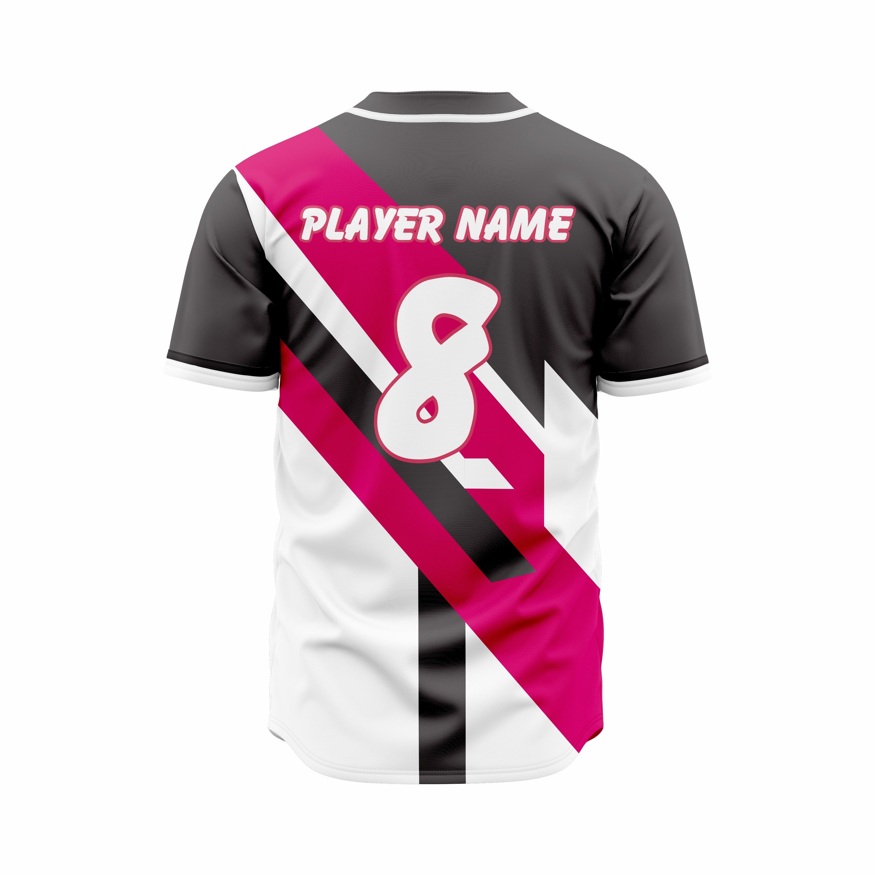 Custom Black, Red & White Authentic Baseball full Buttons Jersey