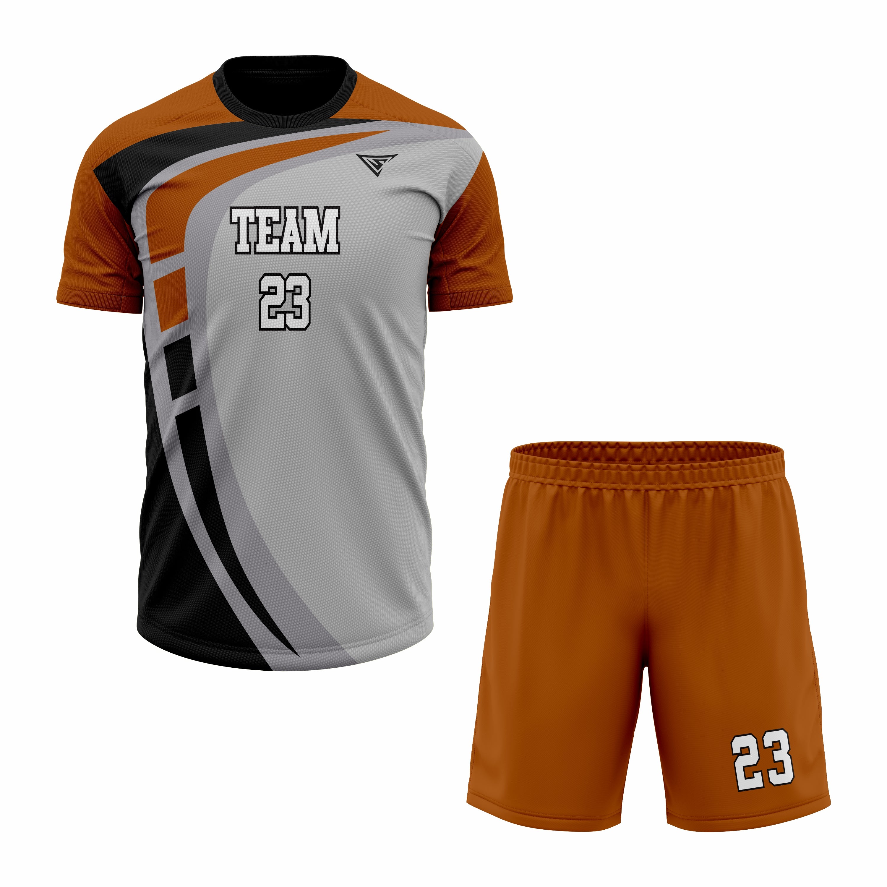 CUSTOM GREY BLACK SOCCER UNIFORM