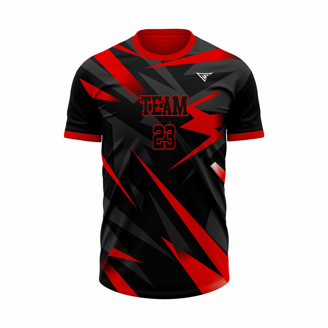 Custom Black & Red Sublimation Soccer Uniform