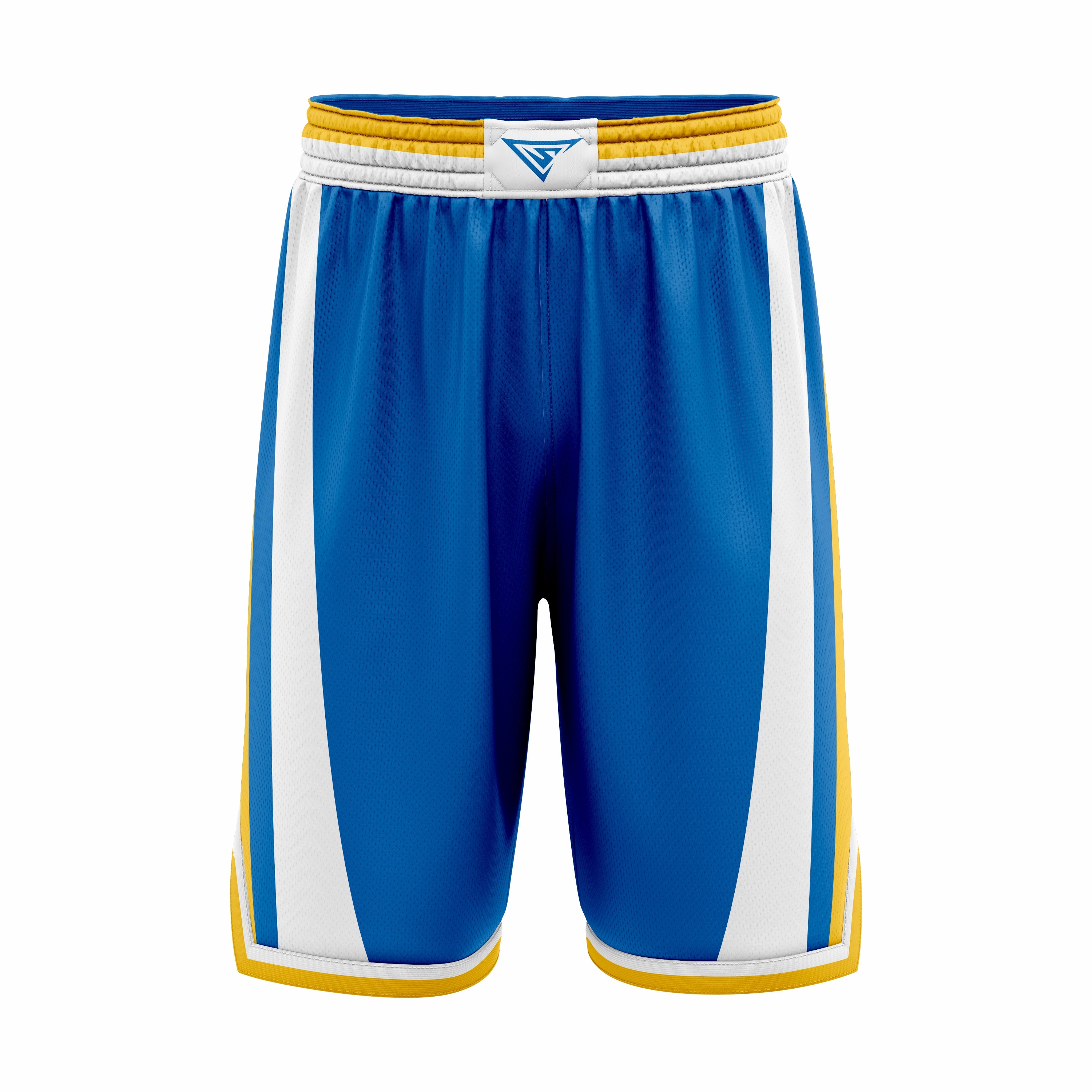 Custom White Blue yellow Authentic Basketball Shorts