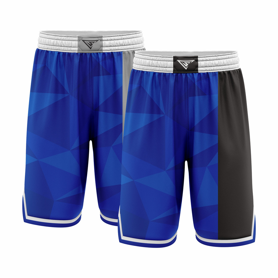 Custom Black white blue Reversible Double Side Sublimation Basketball Short