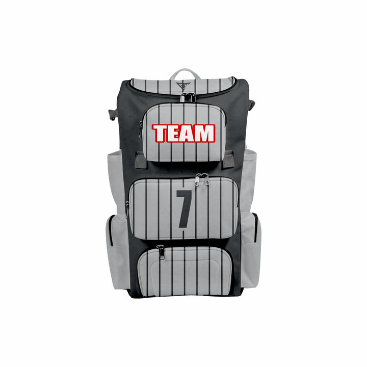 CUSTOM black & white ELITE BASEBALL/SOFTBALL BACKPACKS