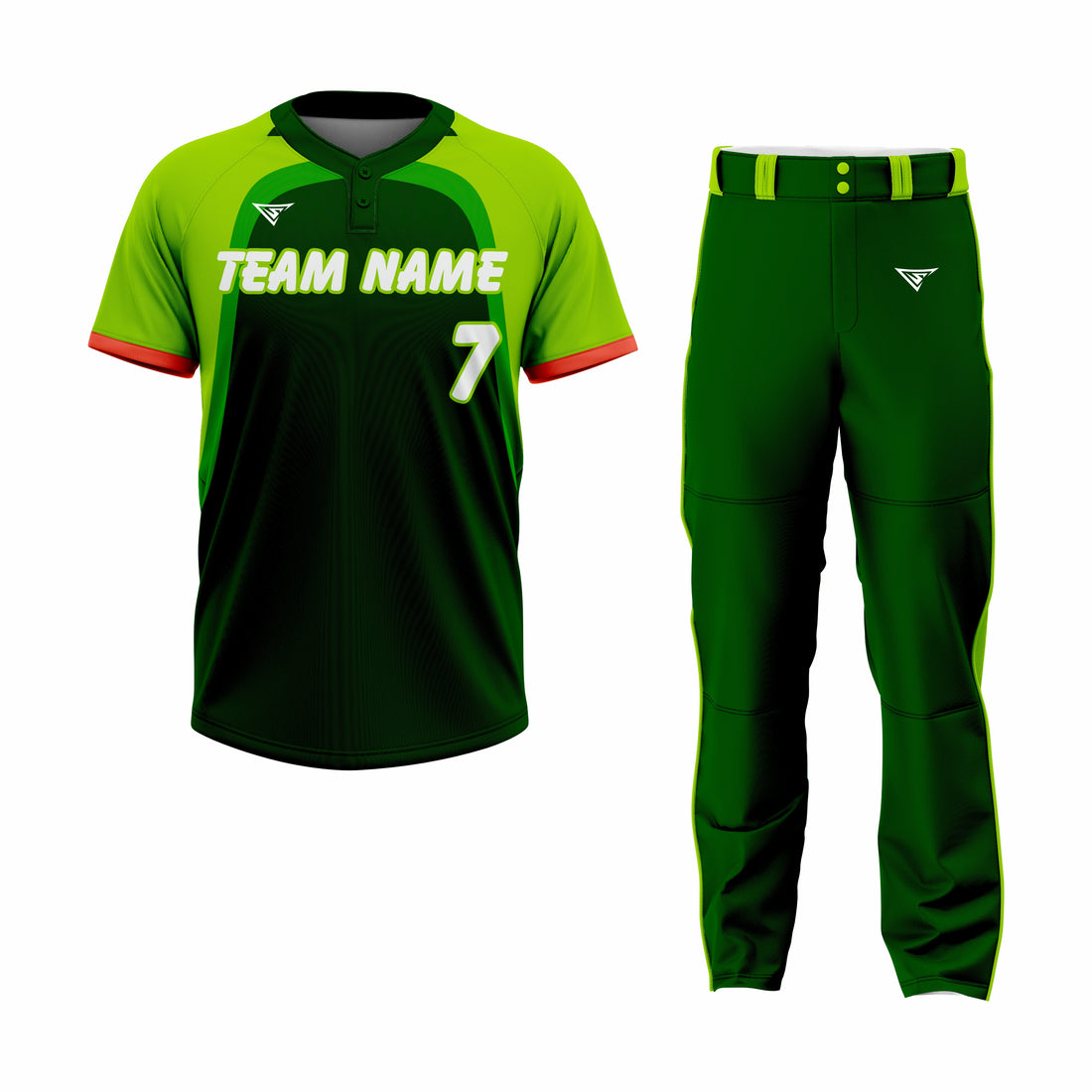 Custom Dark Green & Green Authentic Softball Uniform