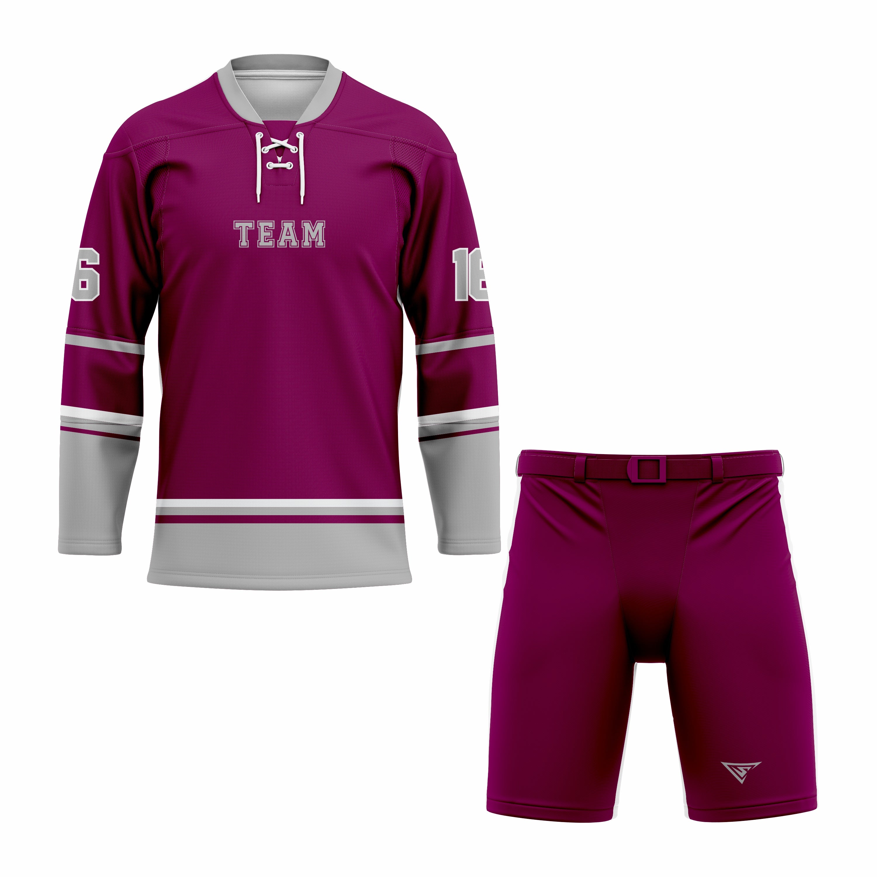CUSTOM PURPLE GREY HOCKEY UNIFORM