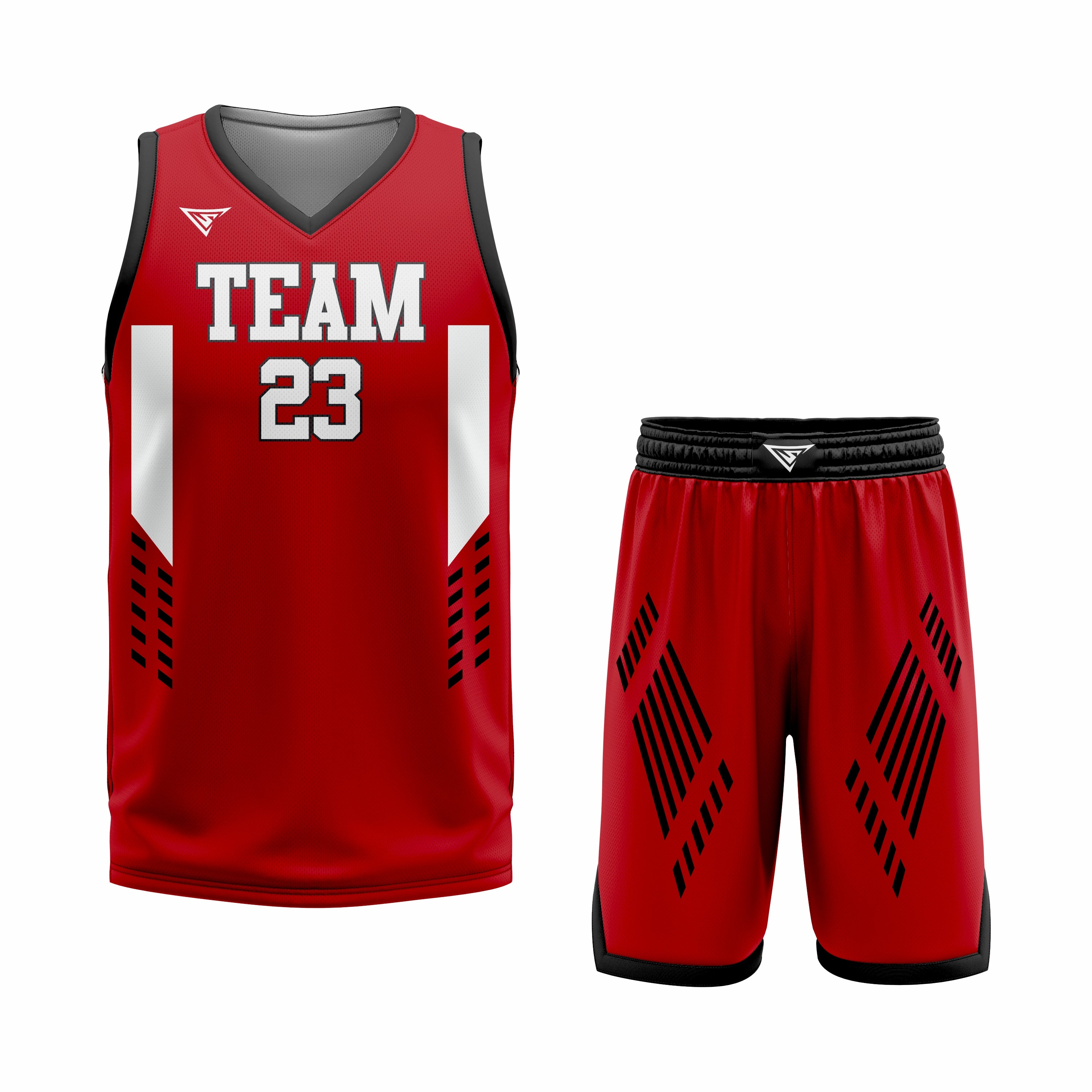 Custom Black Red White Basketball Uniform Set | Sports Custom Uniform