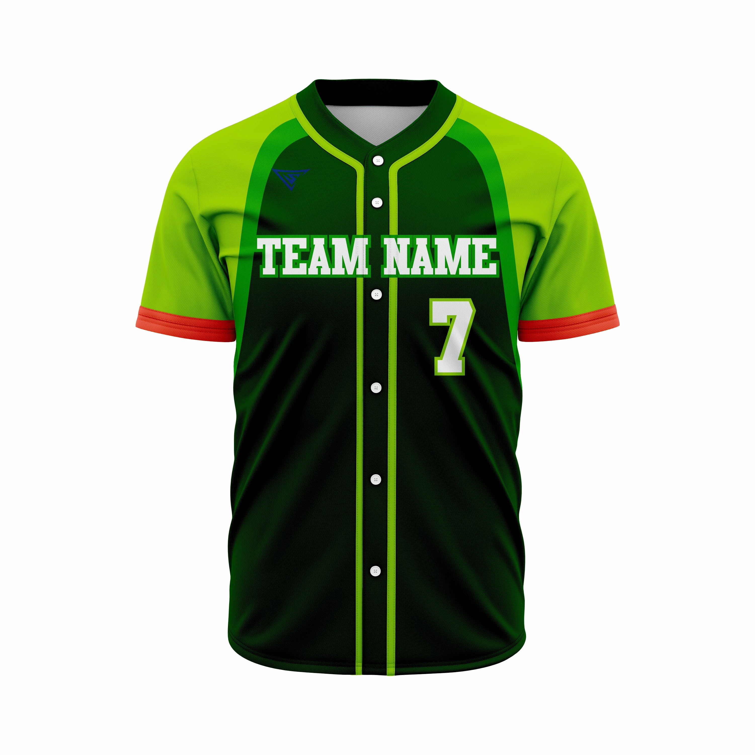 Custom Dark Green & Green Authentic Softball full Buttons Jersey