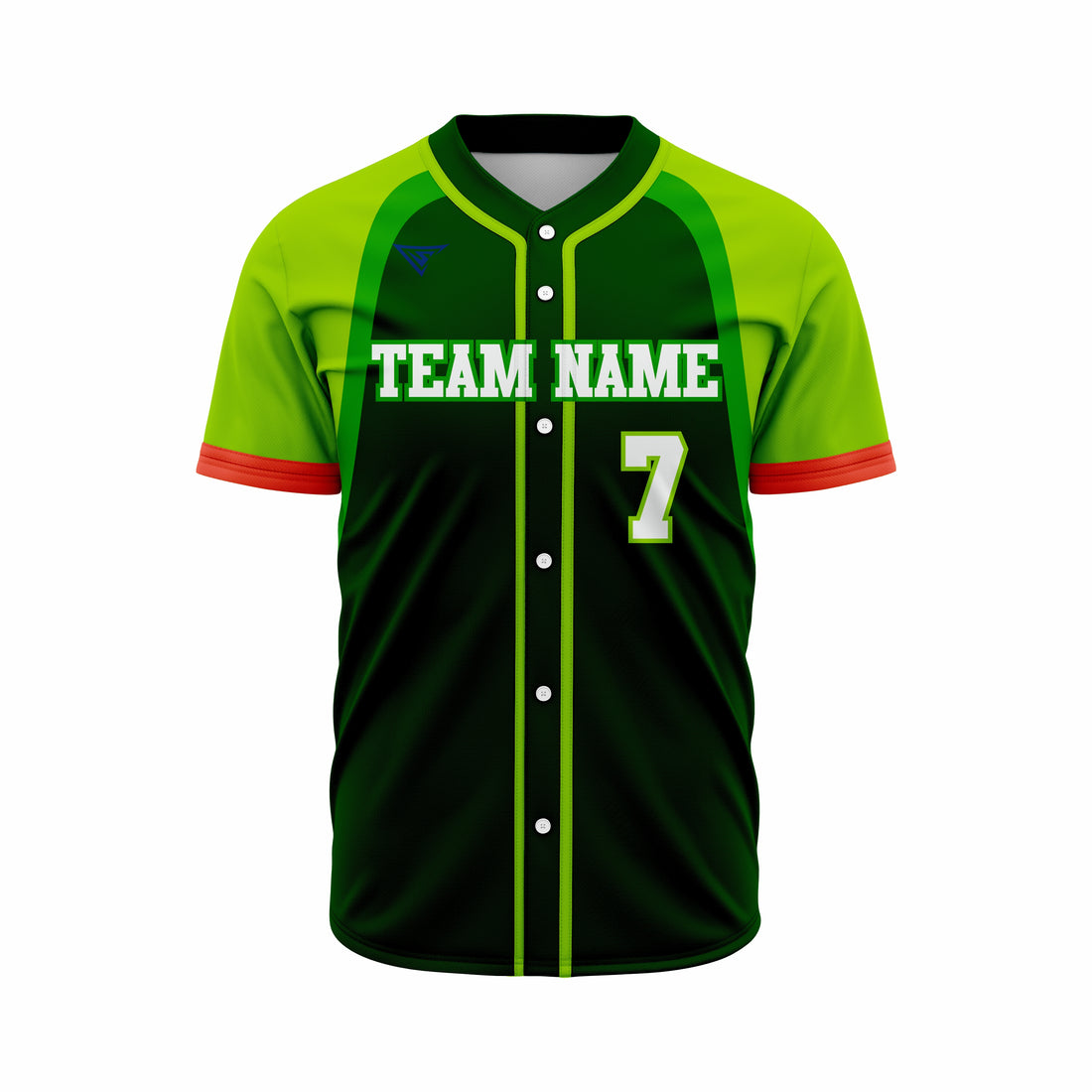 Custom Dark Green & Green Authentic Softball full Buttons Jersey