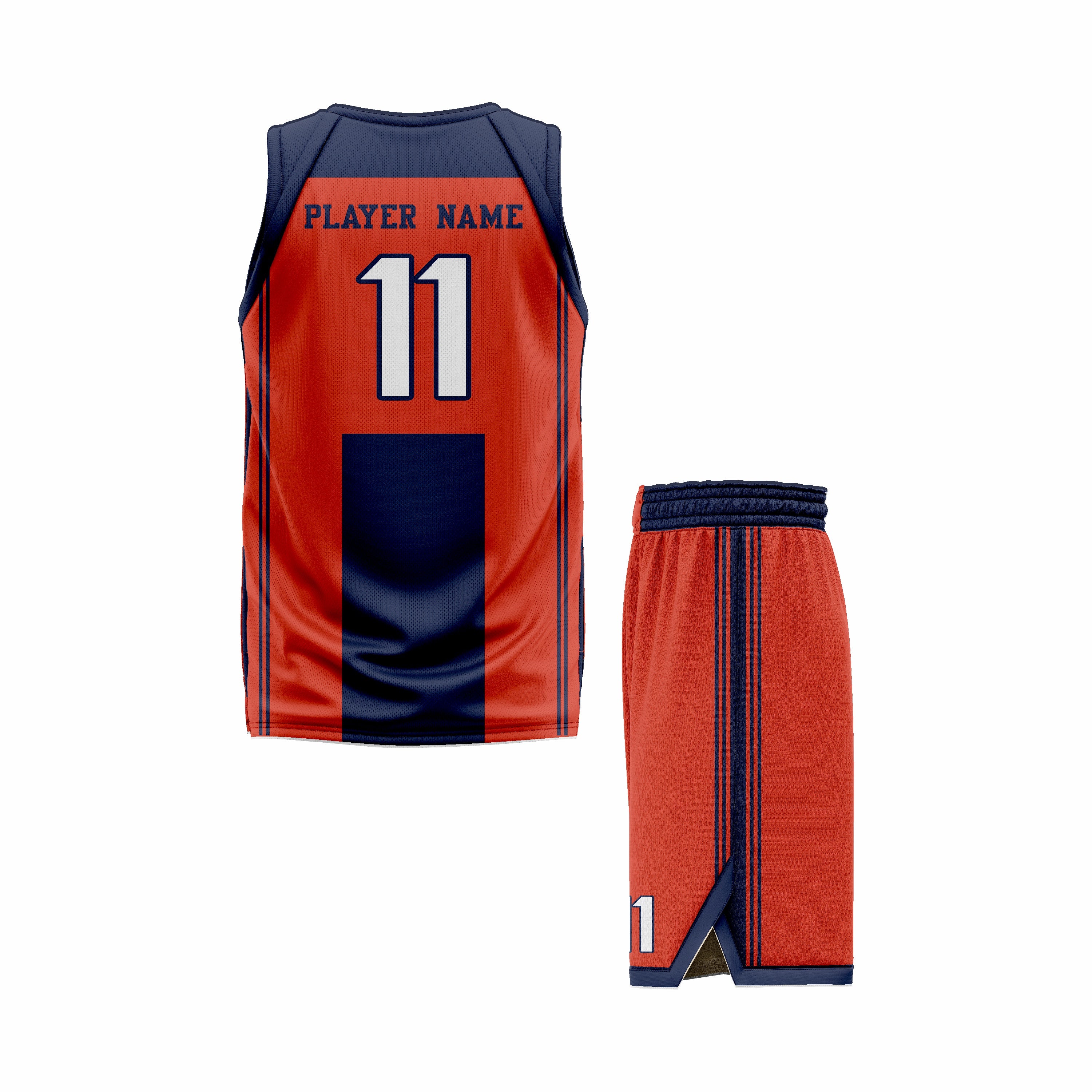 CUSTOM BLUE RED BASKETBALL UNIFORM