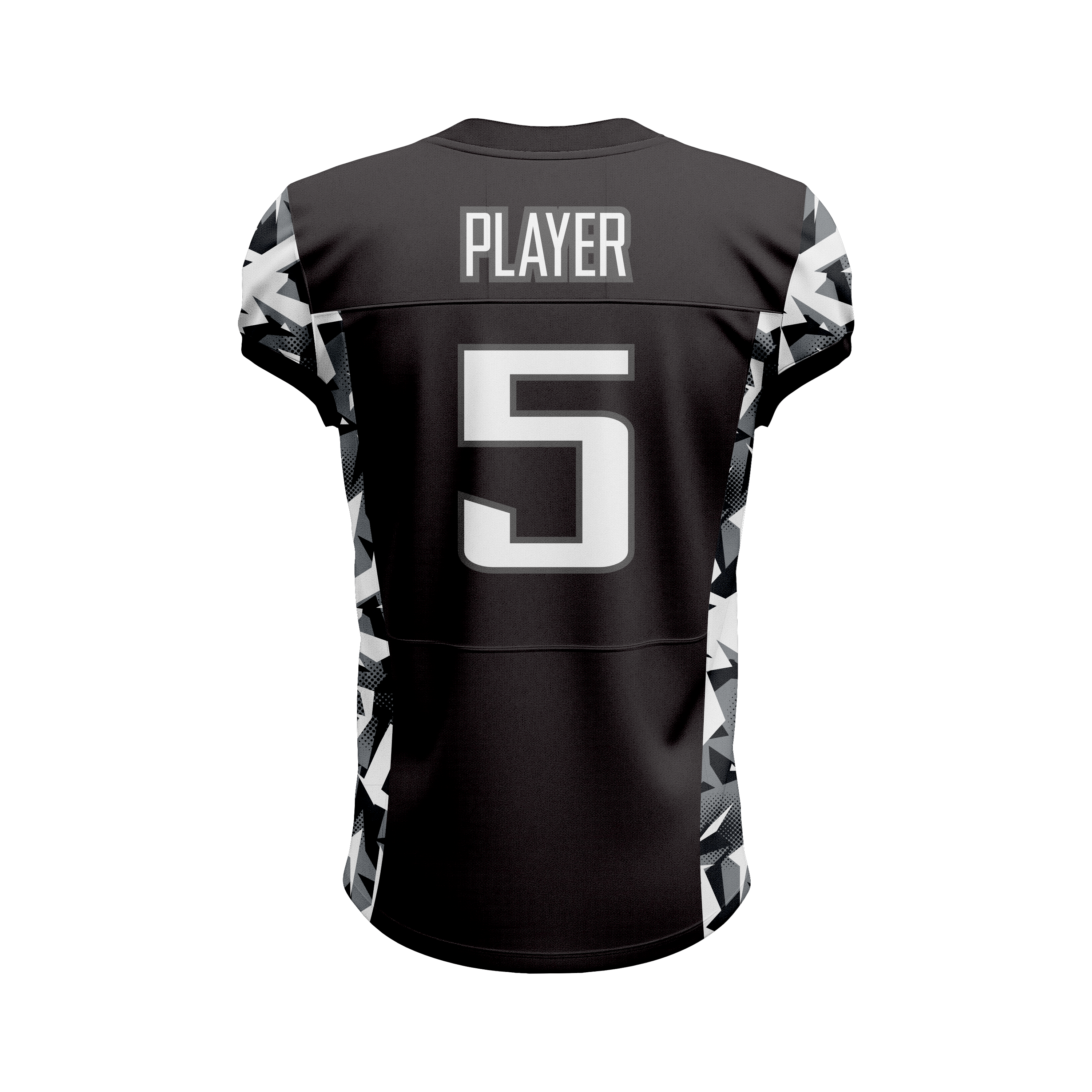 Custom Black & White Camo American Football Jersey