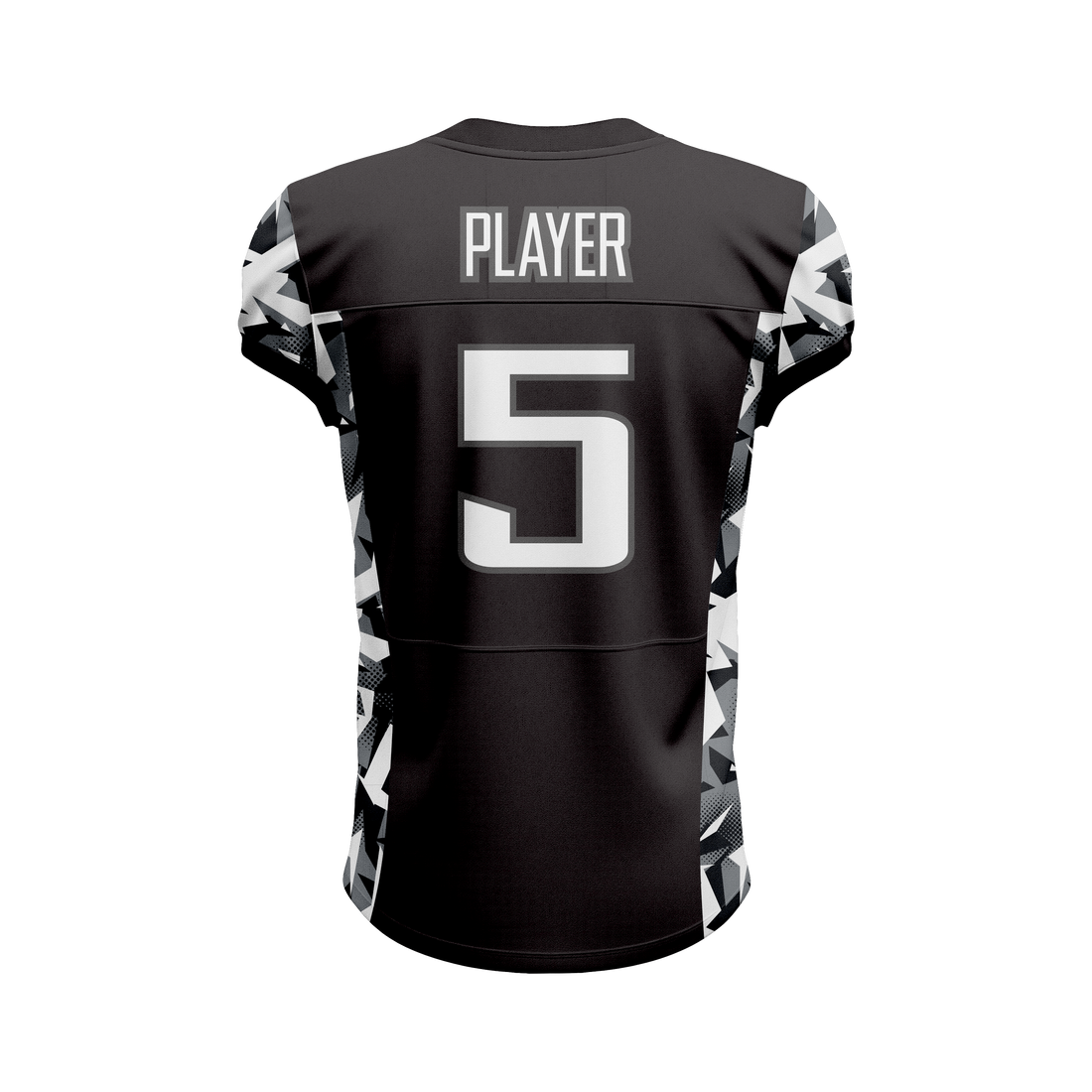 Custom Black & White Camo American Football Jersey