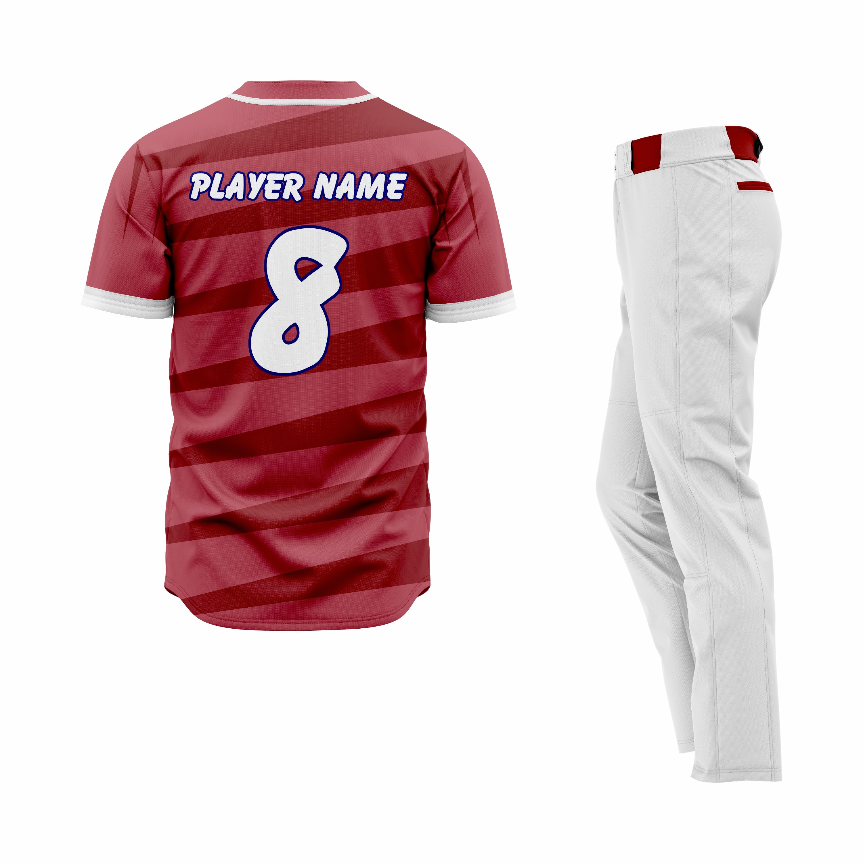 CUSTOM MAROON WHITE BASEBALL UNIFORM