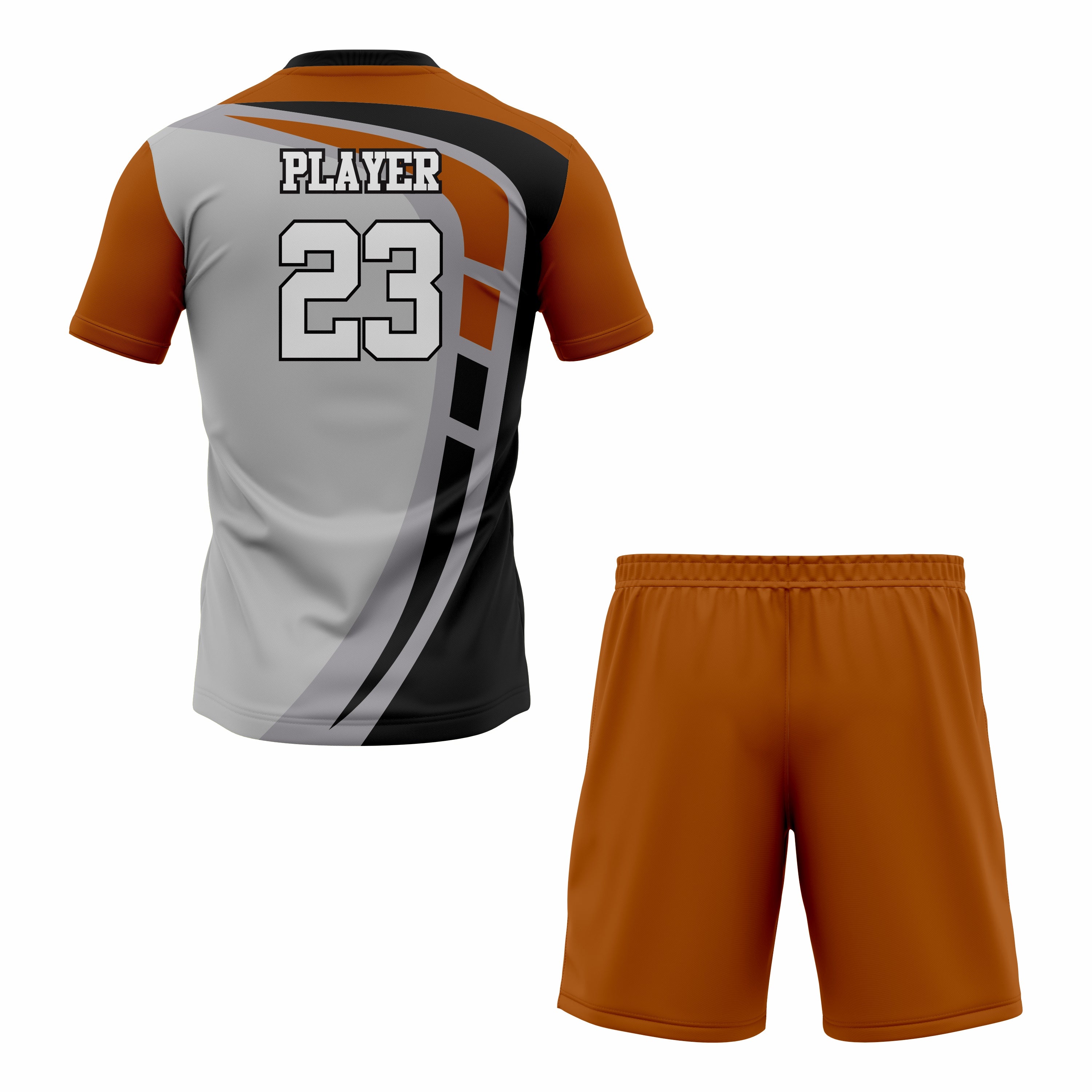 CUSTOM GREY BLACK SOCCER UNIFORM