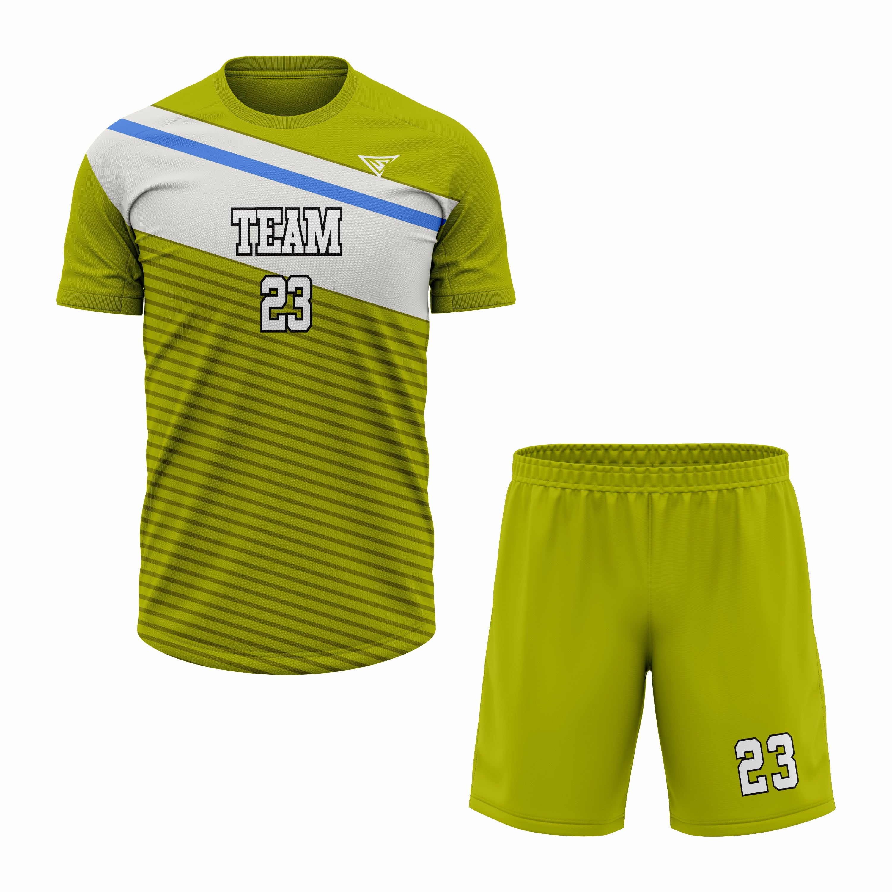 CUSTOM WHITE GREEN SOCCER UNIFORM