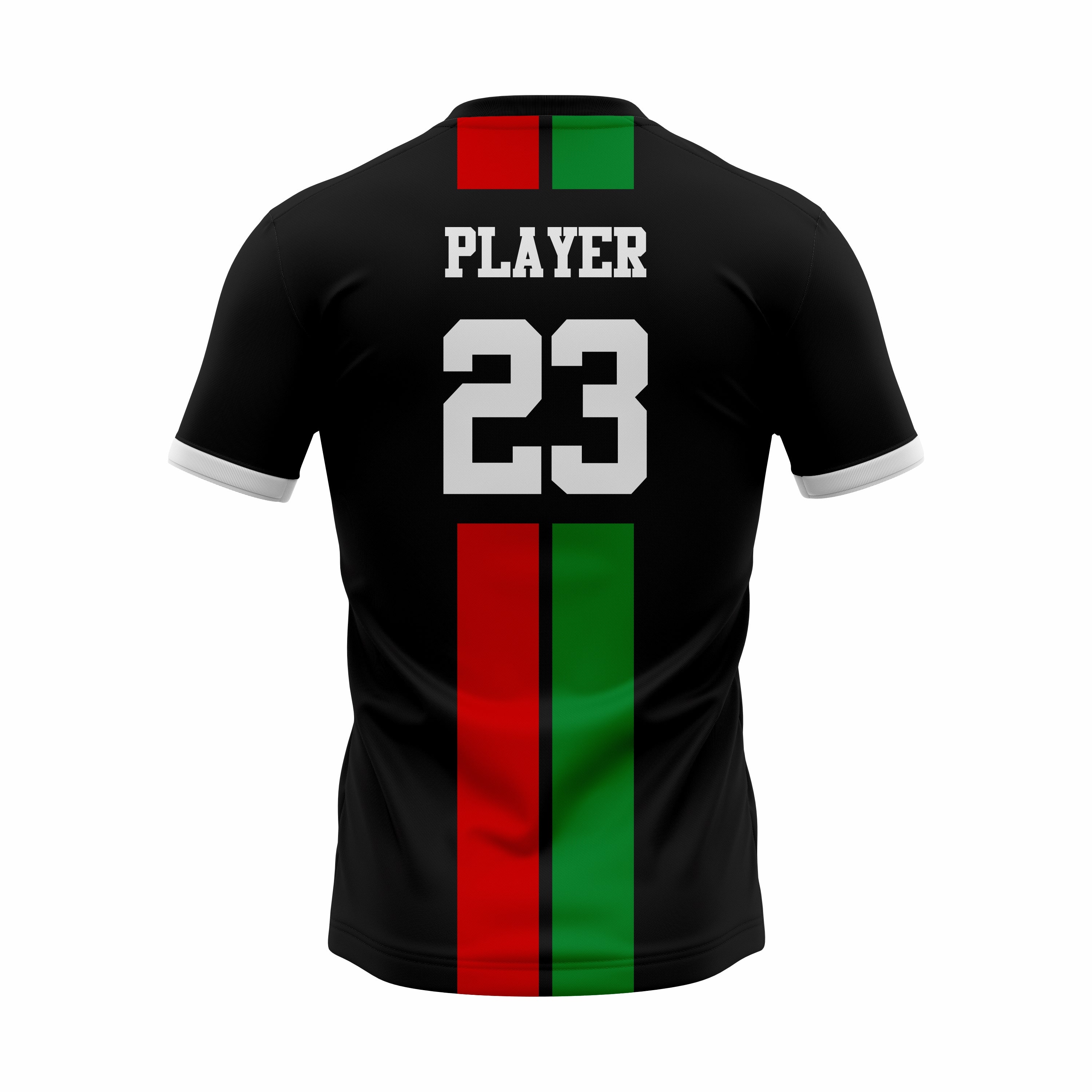 Custom Black, Red & Green Sublimation Soccer Jersey