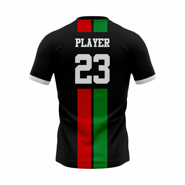 Custom Black, Red & Green Sublimation Soccer Jersey