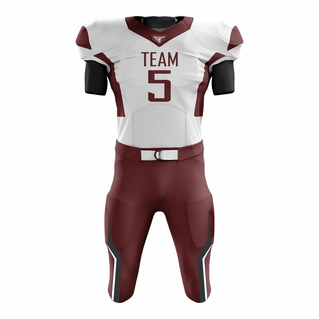 Custom Maroon White American Football Uniforms with Integrated Pads