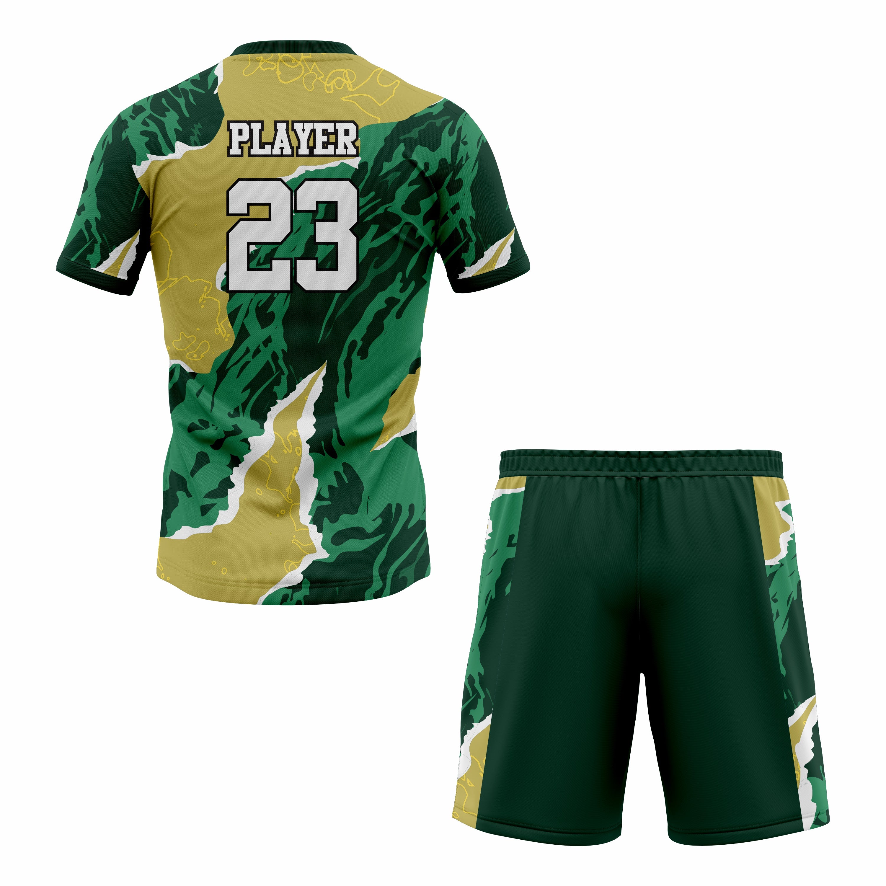 CUSTOM GREEN MUSTARD SOCCER UNIFORM