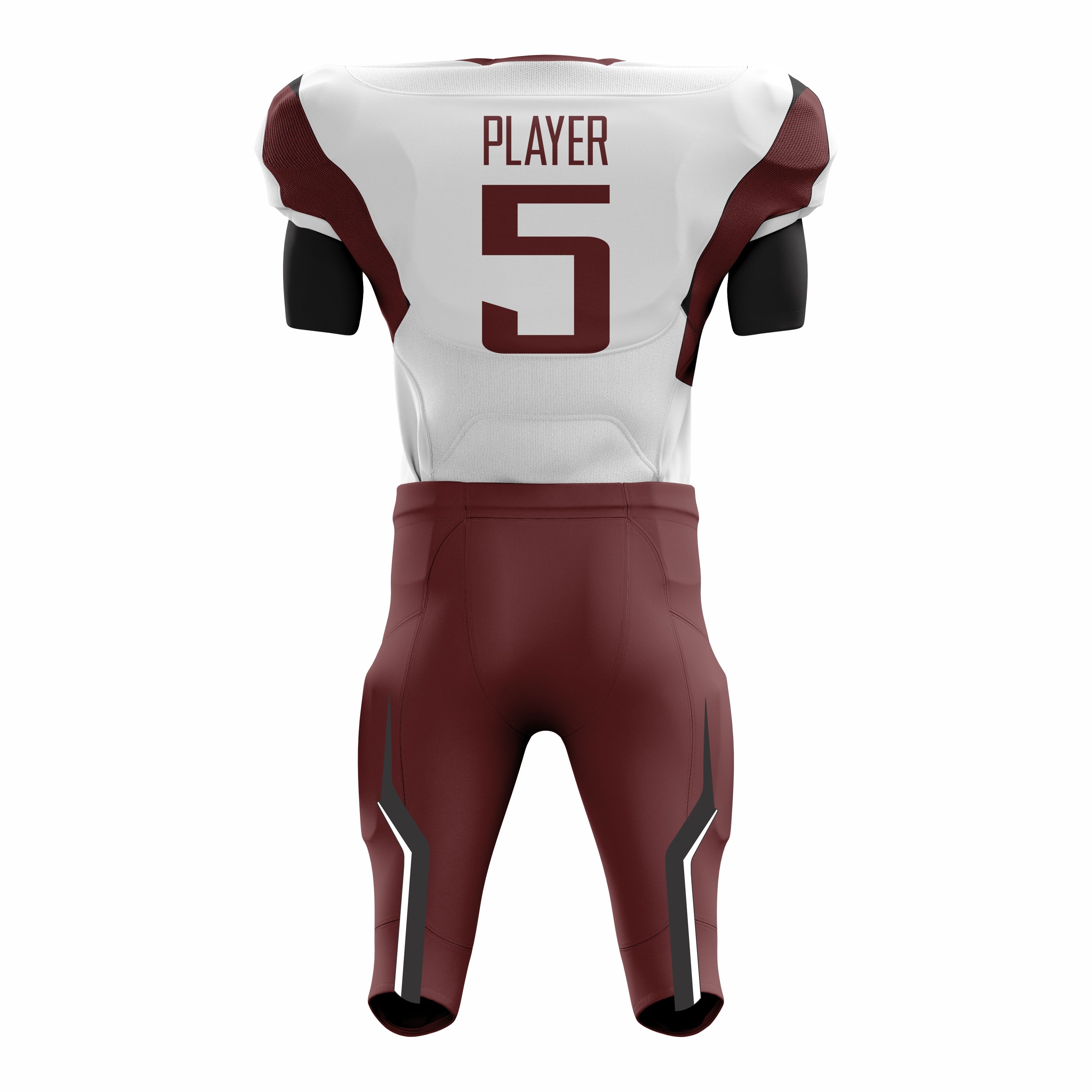 Custom Maroon White American Football Uniforms with Integrated Pads