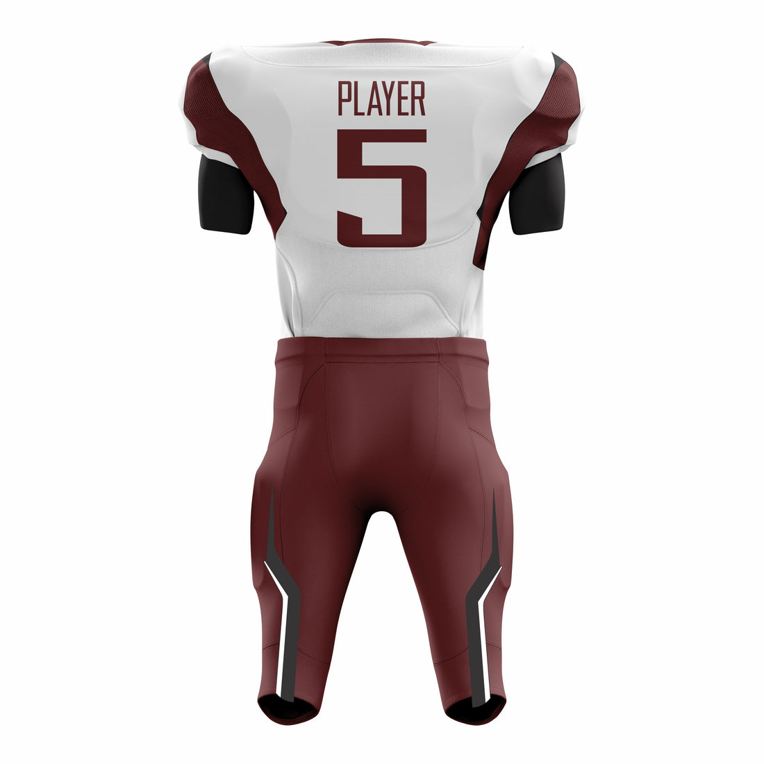 Custom Maroon White American Football Uniforms with Integrated Pads