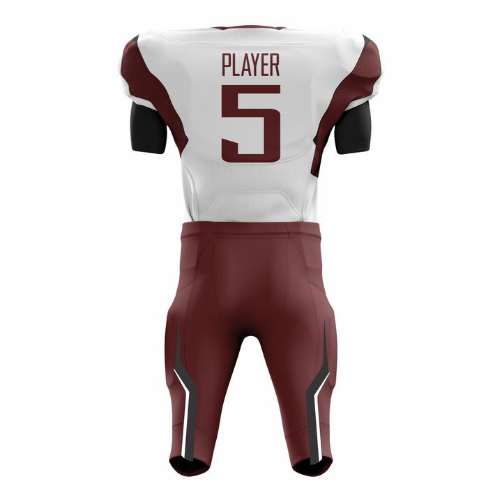 Custom Maroon White American Football Uniforms with Integrated Pads