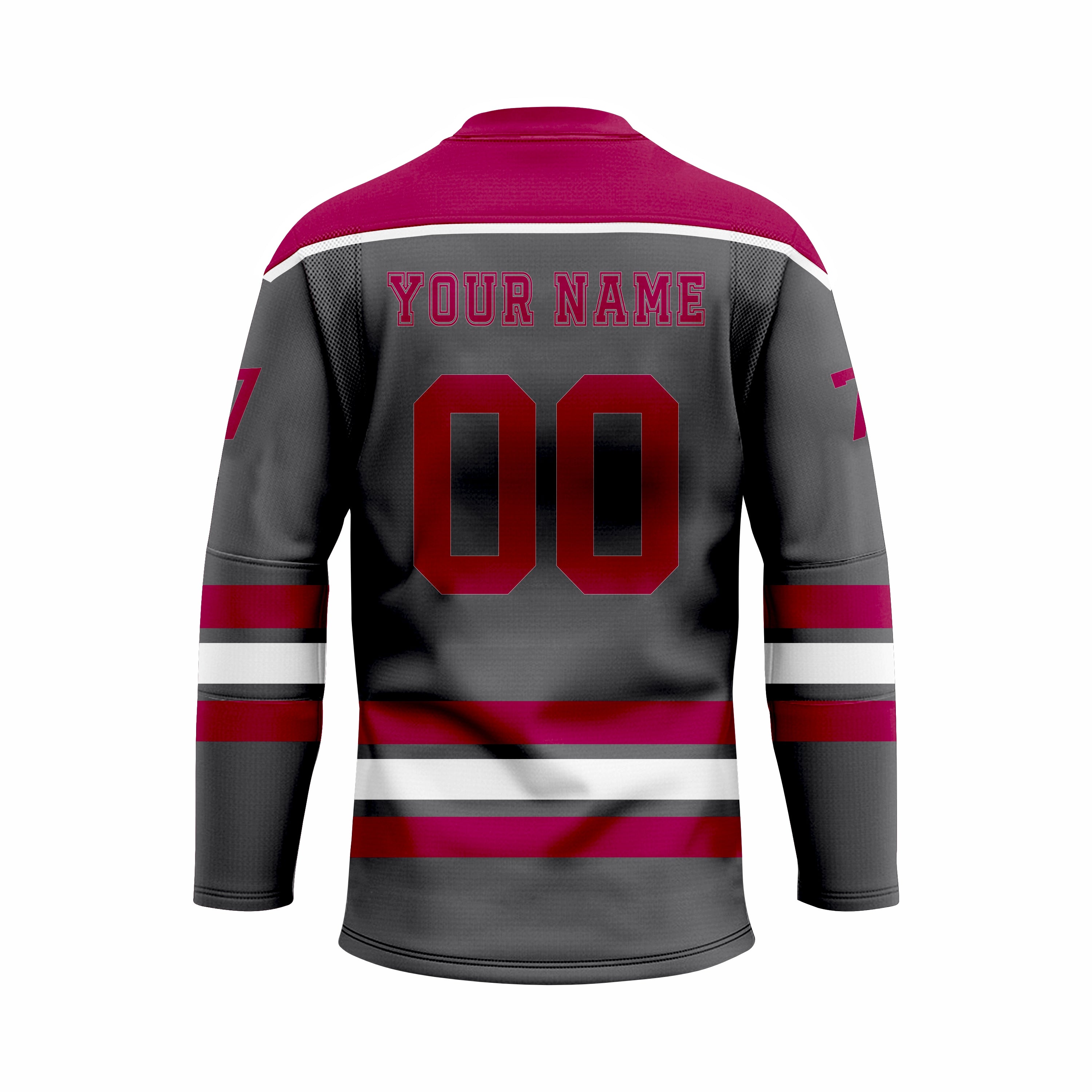 Custom Black, Red & White V-Neck Hockey jersey