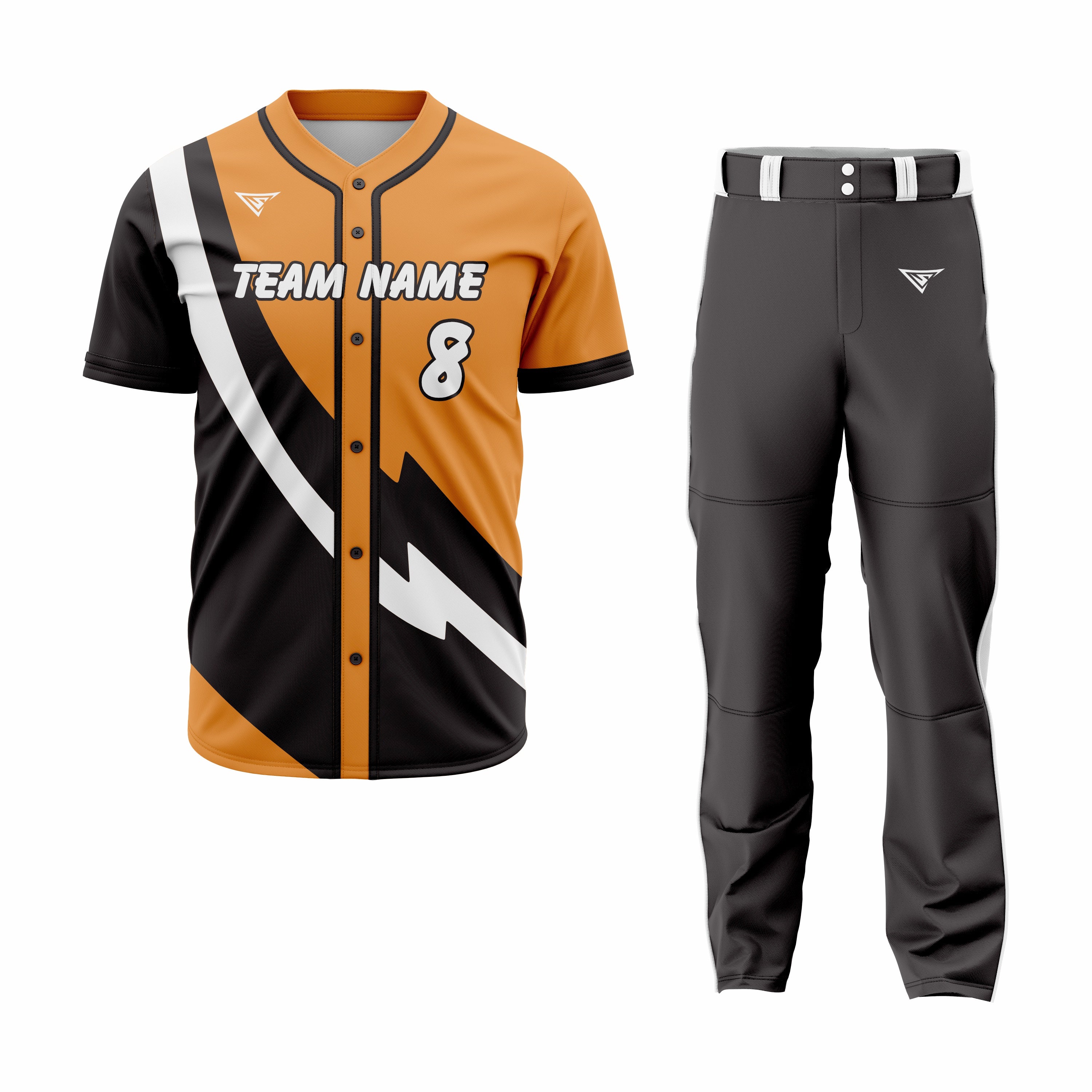 CUSTOM BLACK MUSTARD BASEBALL UNIFORM