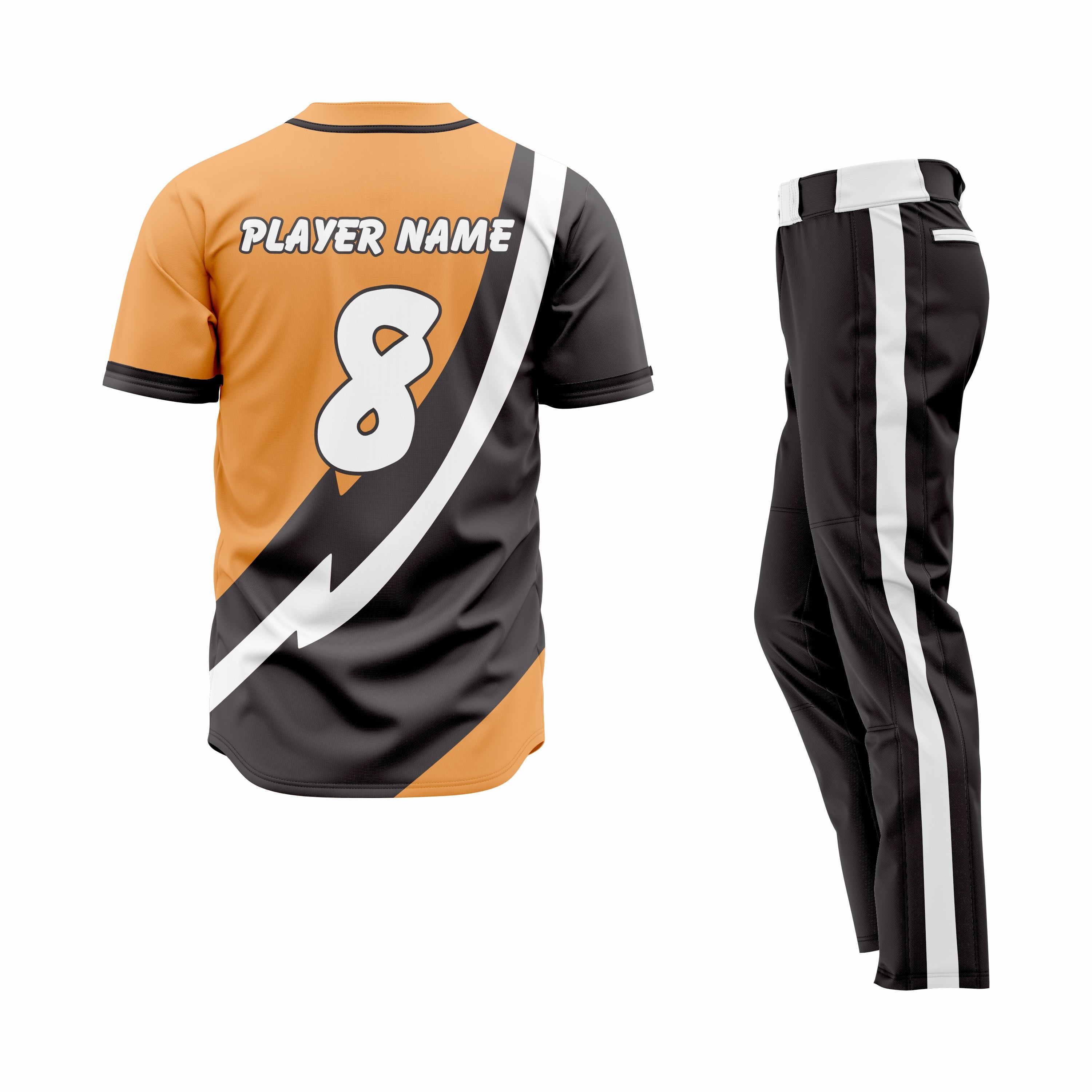 CUSTOM BLACK MUSTARD BASEBALL UNIFORM