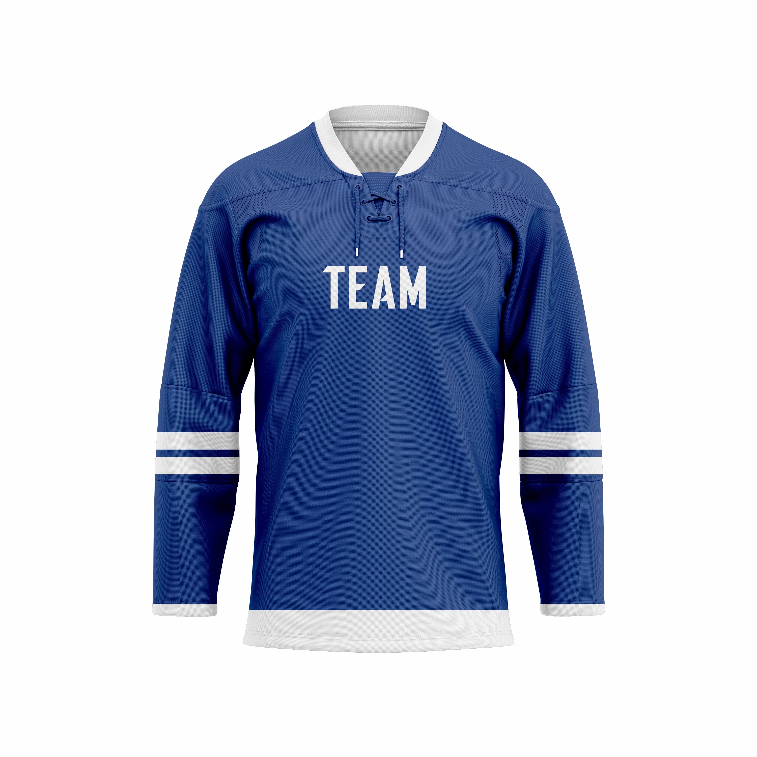 Custom Blue & White Laced Hockey jersey