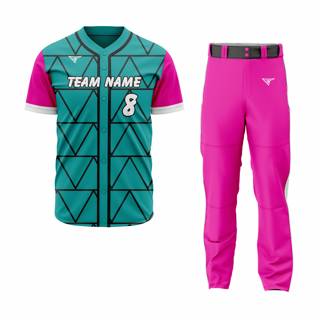 Custom Pink, Green & Black Authentic Baseball Uniform