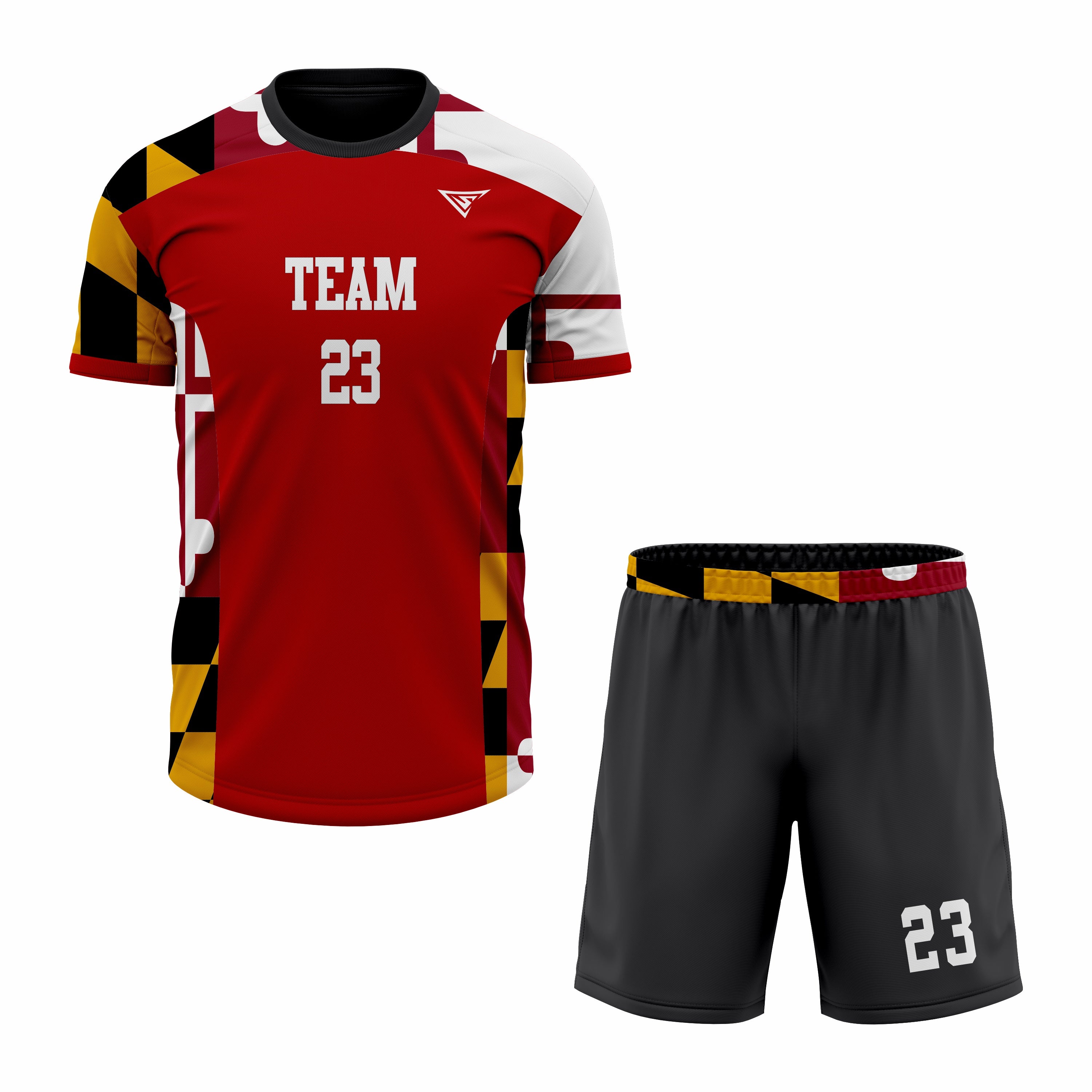CUSTOM WHITE RED BLACK SOCCER UNIFORM