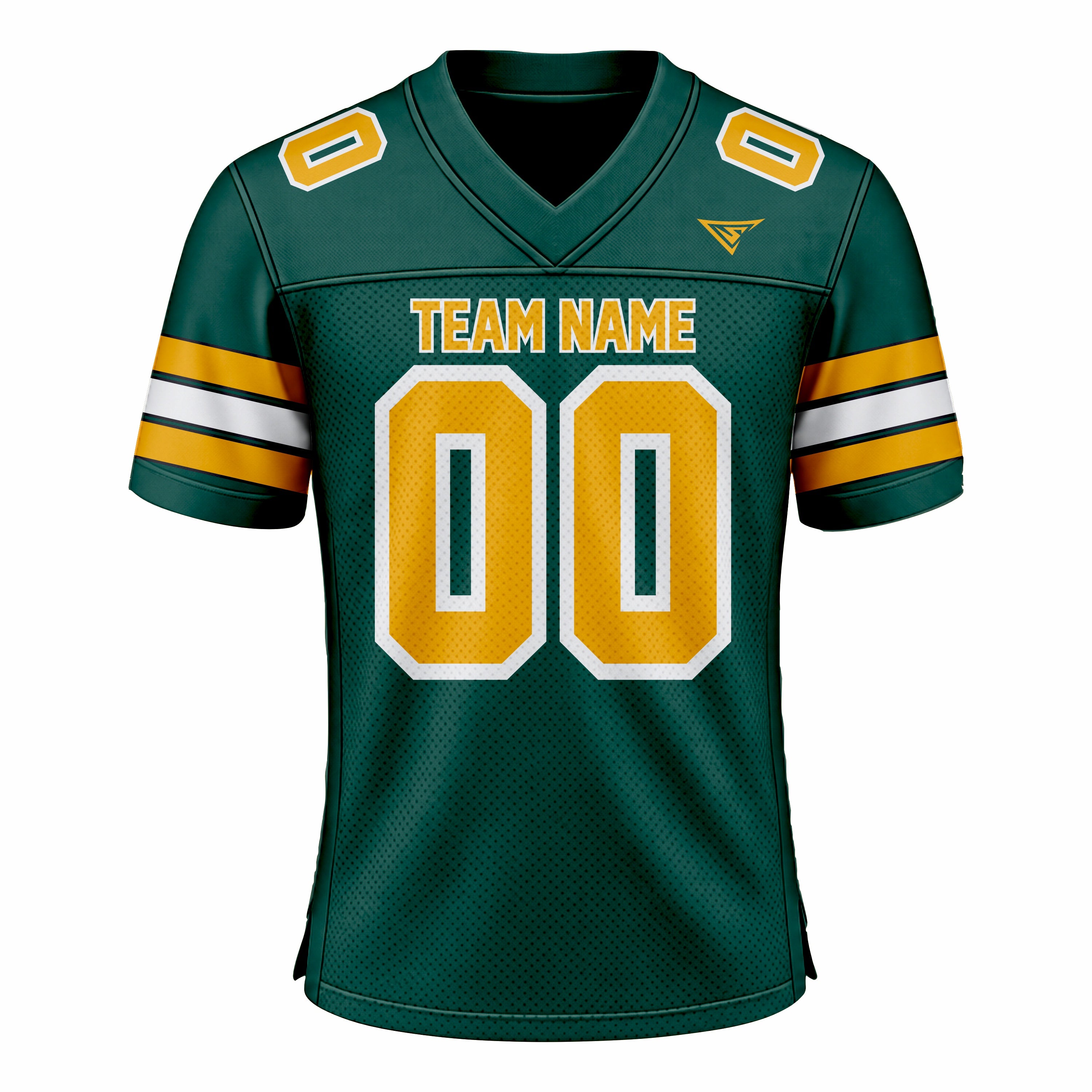 Custom Green, Yellow & White American Football Fan Jersey