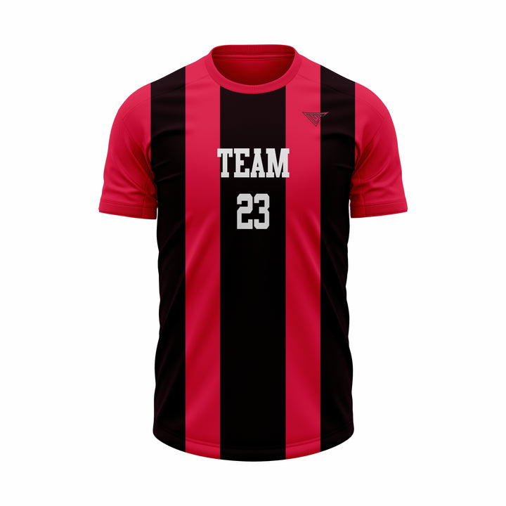 Custom Red & Black Sublimation Soccer Jersey